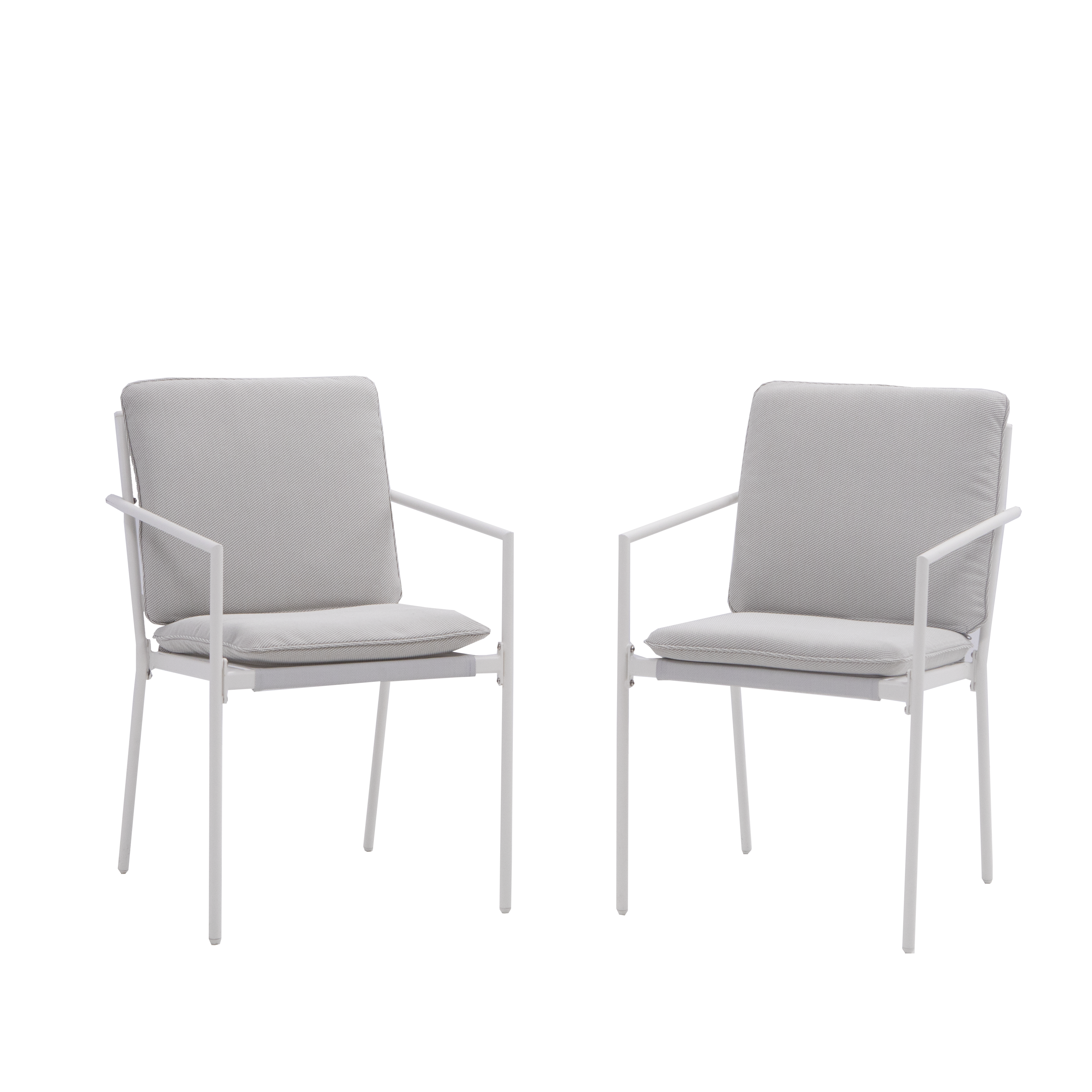 Set de 2 sillas de jardín naterial sigma de acero blanco