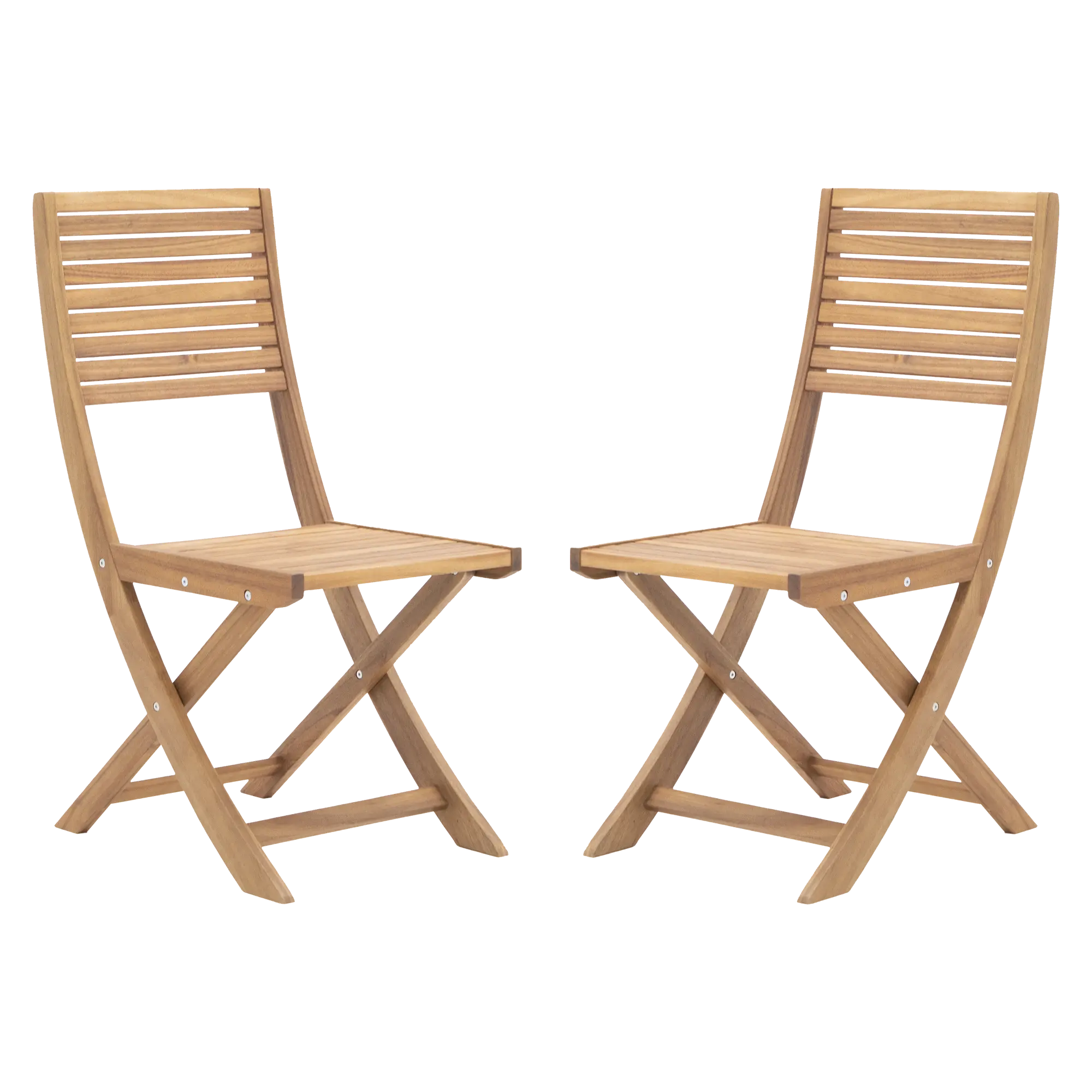 Set de 2 sillas de jardín naterial solaris ii s/brazo de acacia