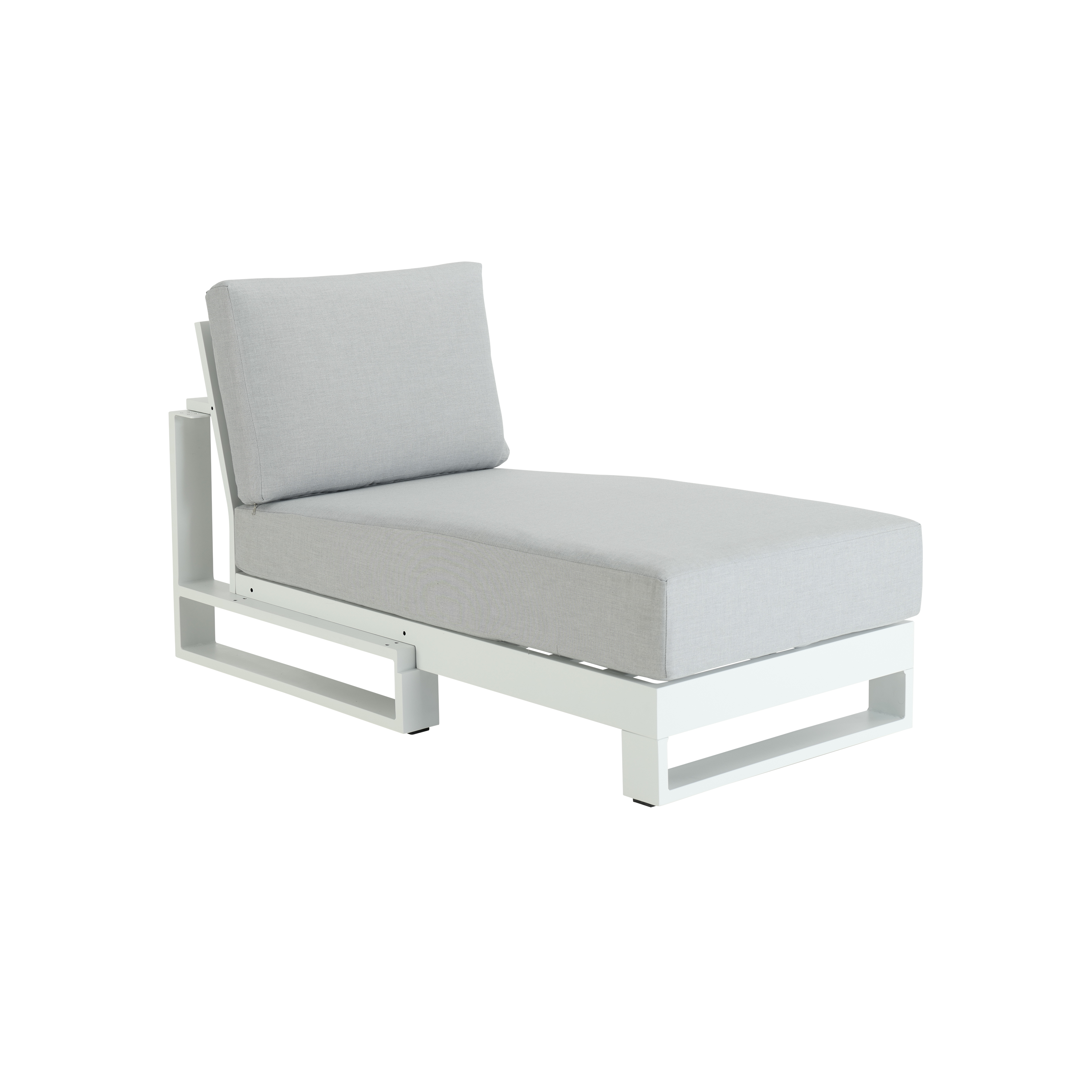 Sofá lounge de jardín naterial athena de aluminio blanco 160x91x75 cm