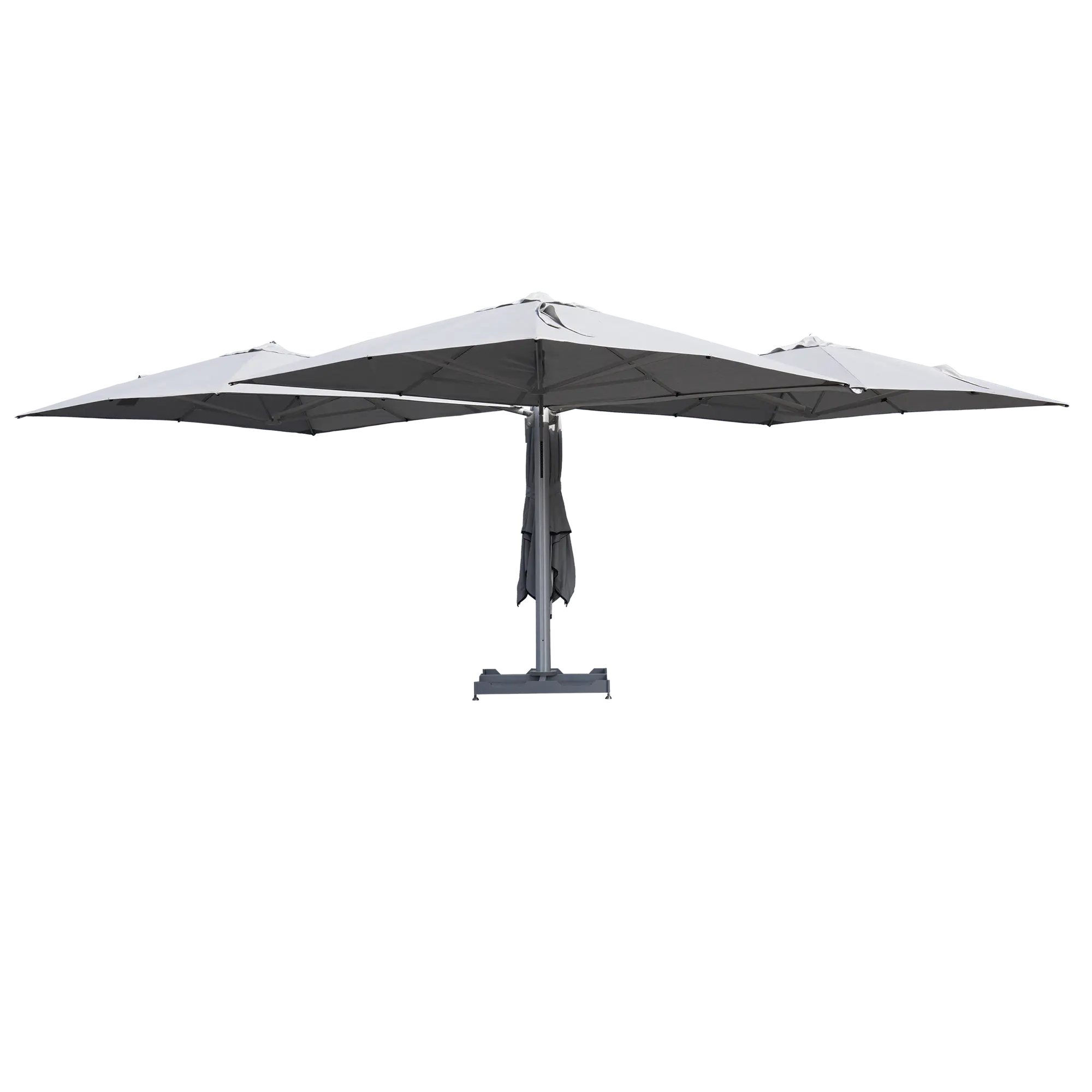 Parasol de mástil central rectangular naterial sombra de aluminio 620x620 cm