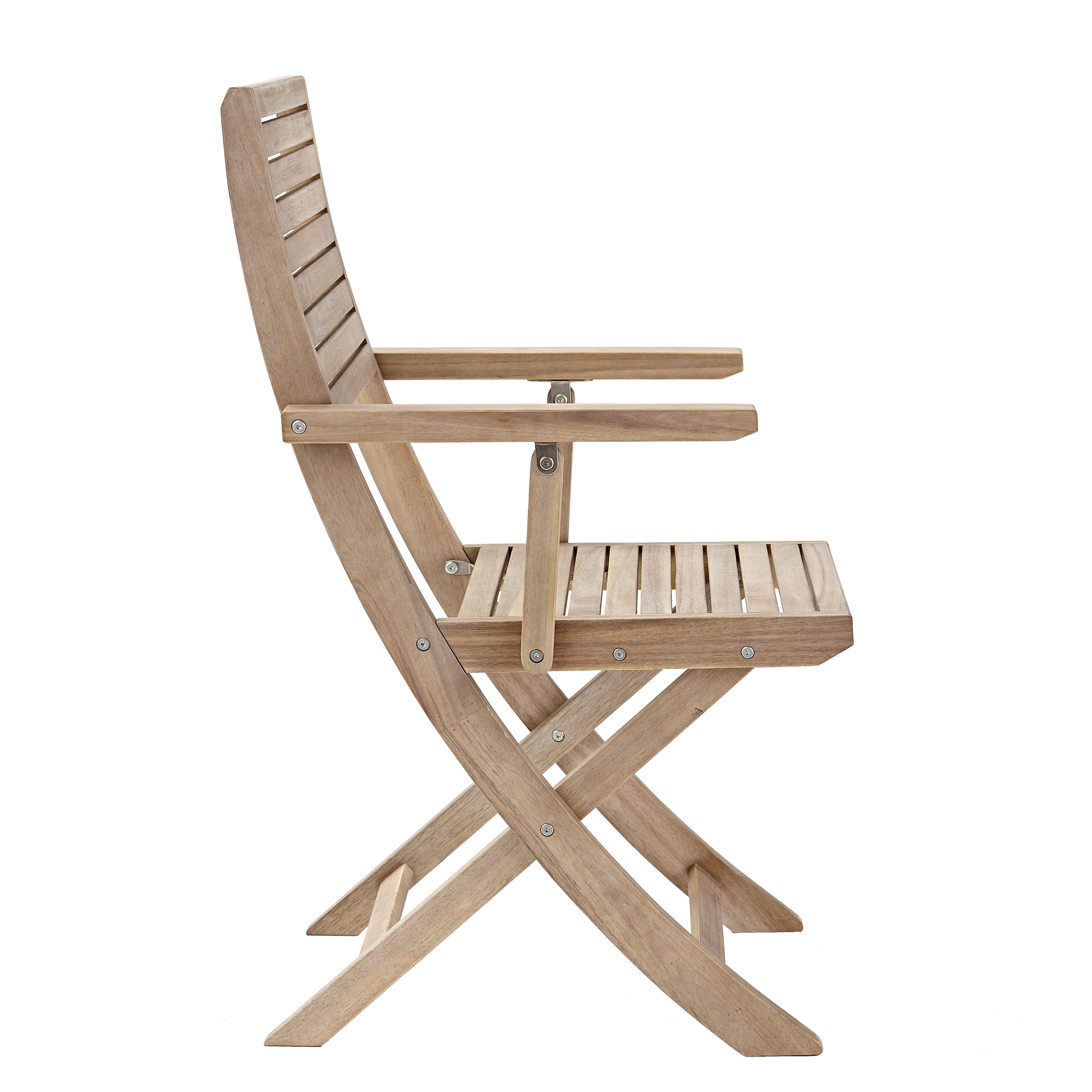 Set de 2 sillas de jardín naterial solaris ii origami c/brazo de acacia