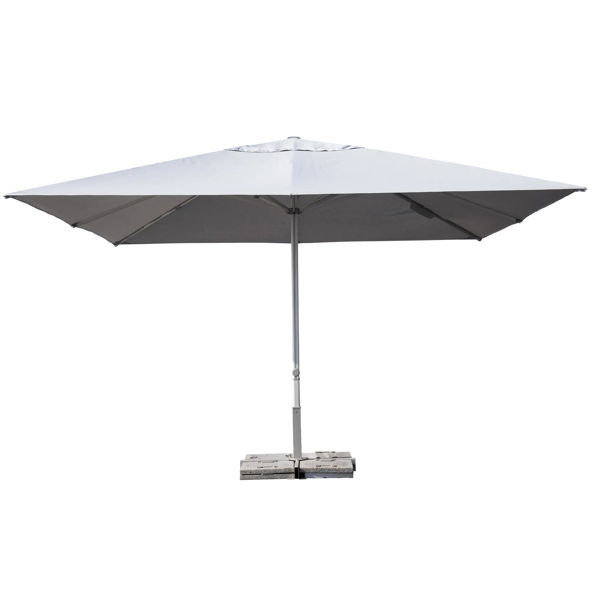 Parasol de mástil central naterial sombra de aluminio gris 400x400 cm
