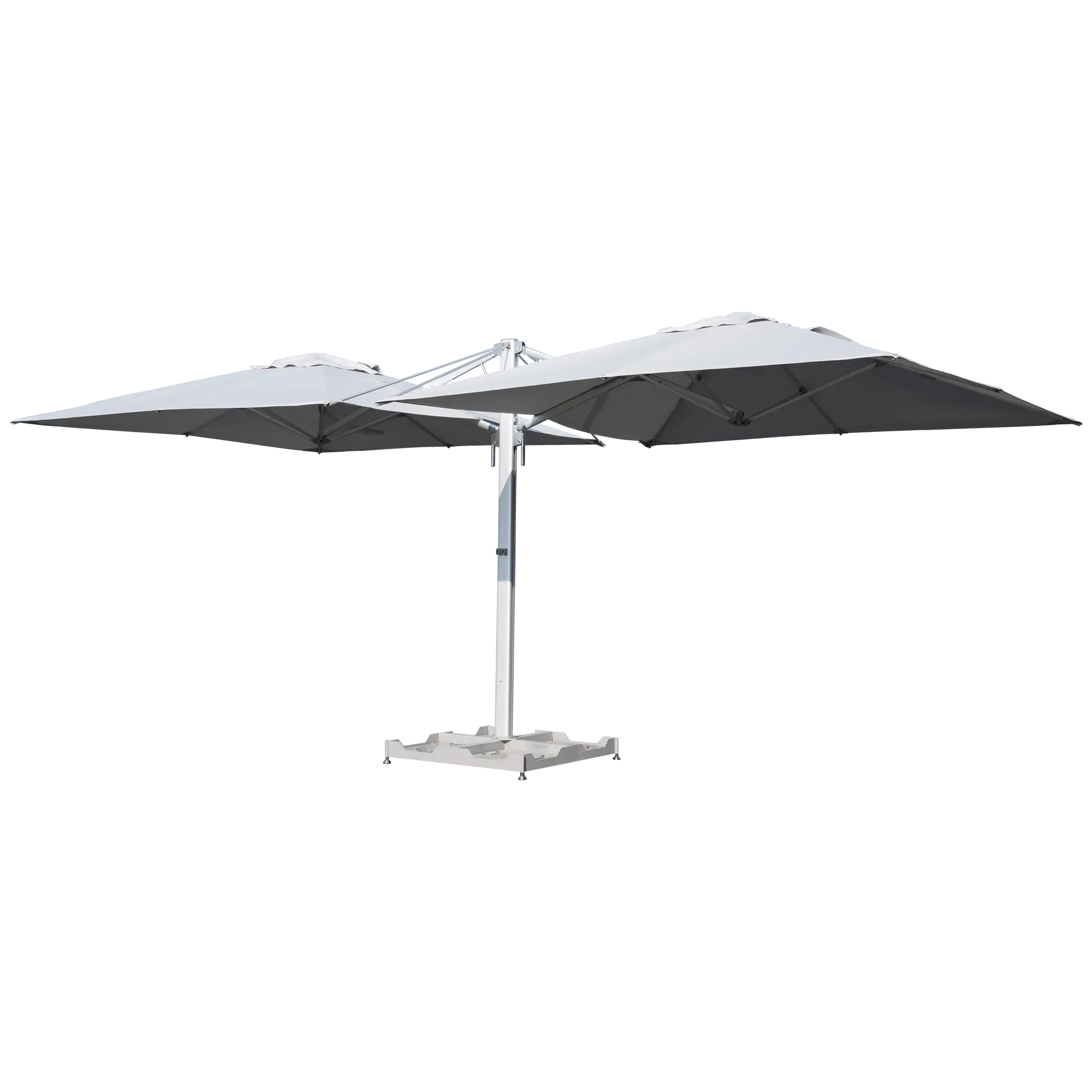 Parasol de mástil central rectangular naterial sombra de aluminio 620x295 cm