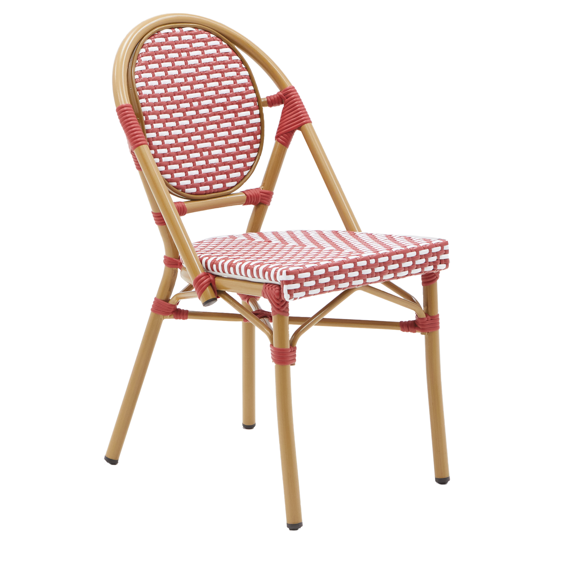 Silla de jardín naterial paris de aluminio blanco/rojo de la marca NATERIAL