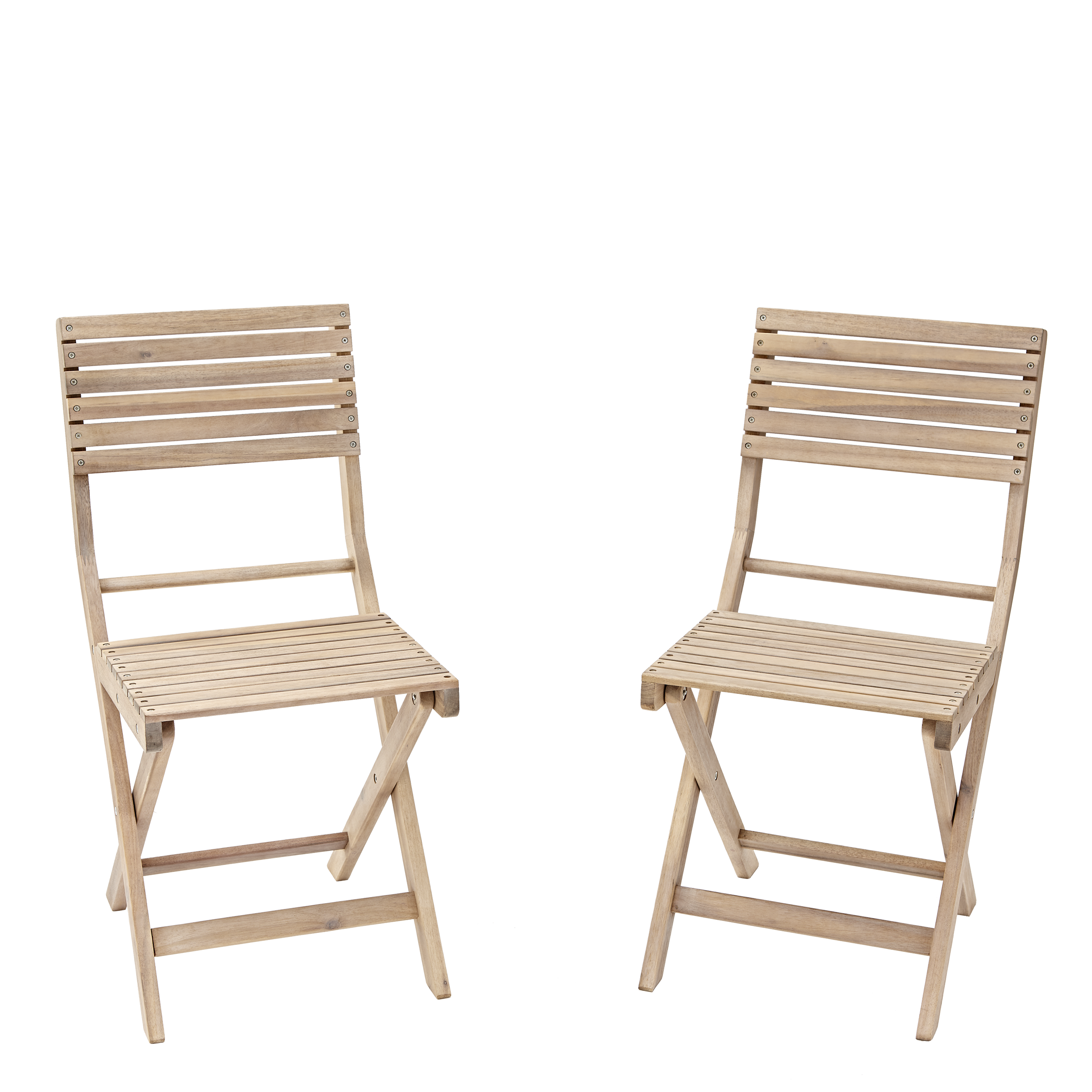 Set de 2 sillas de jardín naterial solis ii s/brazo de acacia