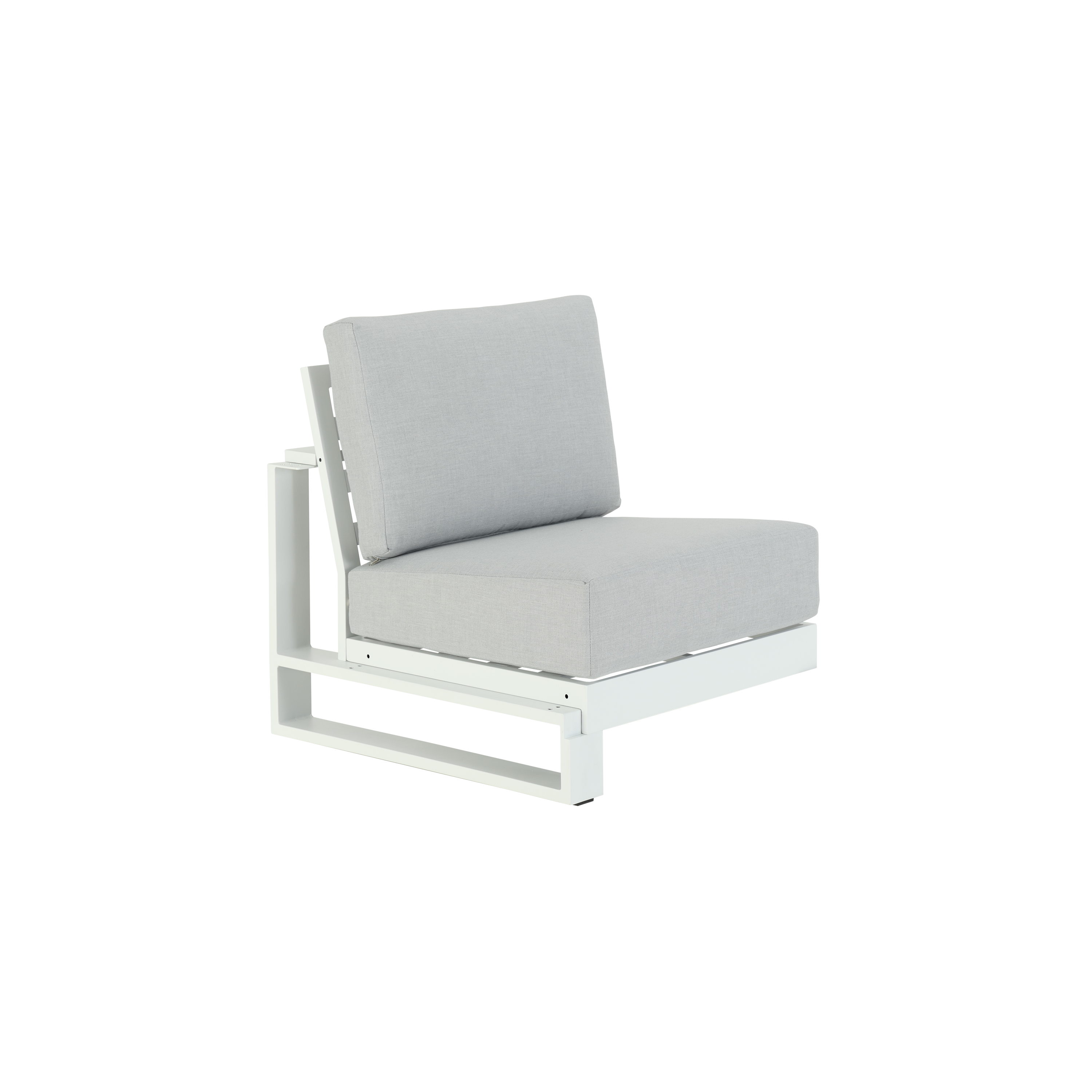 Módulo de sofá de jardín naterial athena de aluminio blanco