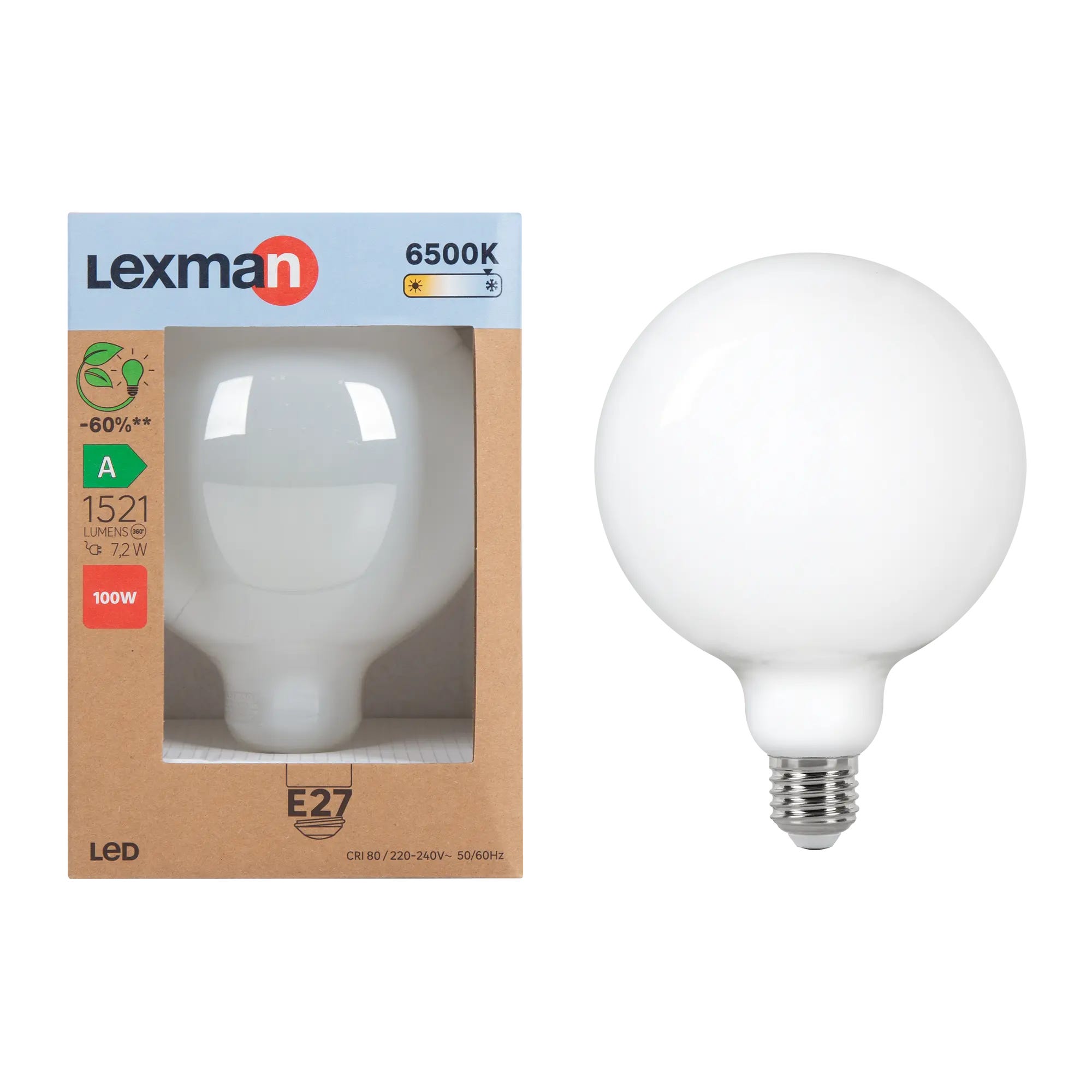 Bombilla LED filamento E27 1521 lm mate blanco frío Lexman