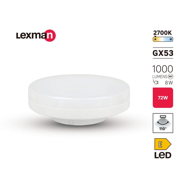 Bombilla GX53 1000 lm blanco c lido Lexman Leroy Merlin
