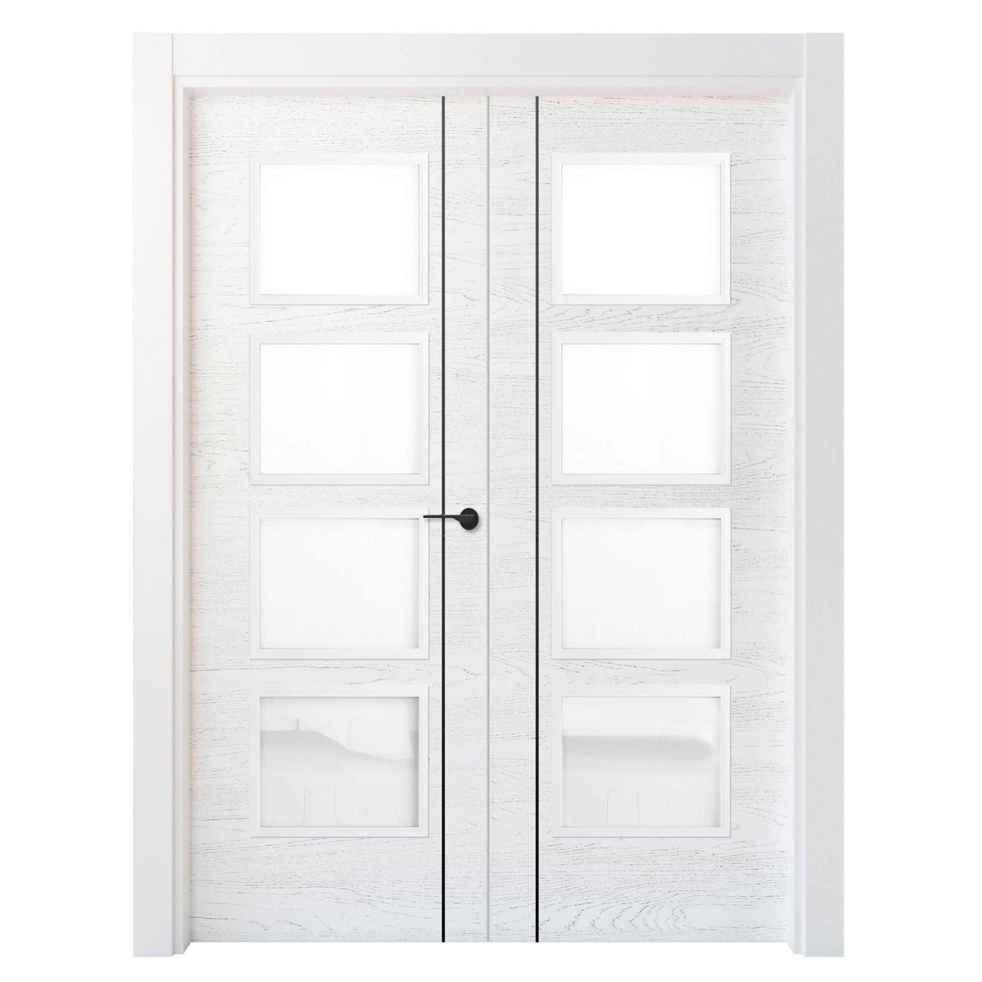 Puerta mencía premium negro apertura izquierda con cristal 60x20 145cm de la marca CASTALLA