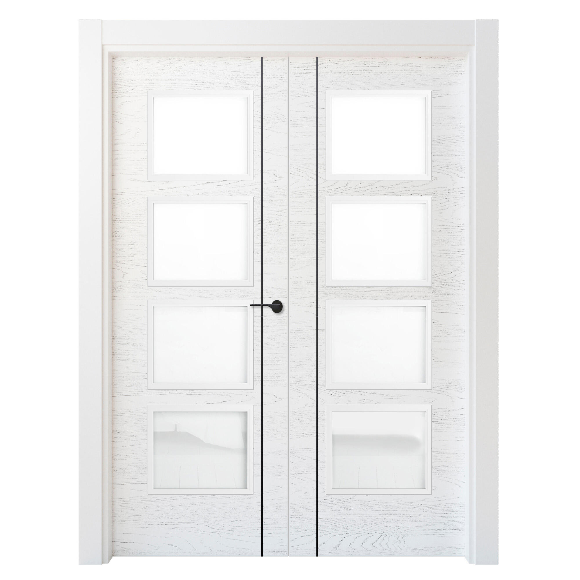 Puerta mencía premium negro apertura izquierda con cristal 90x20 145cm de la marca CASTALLA