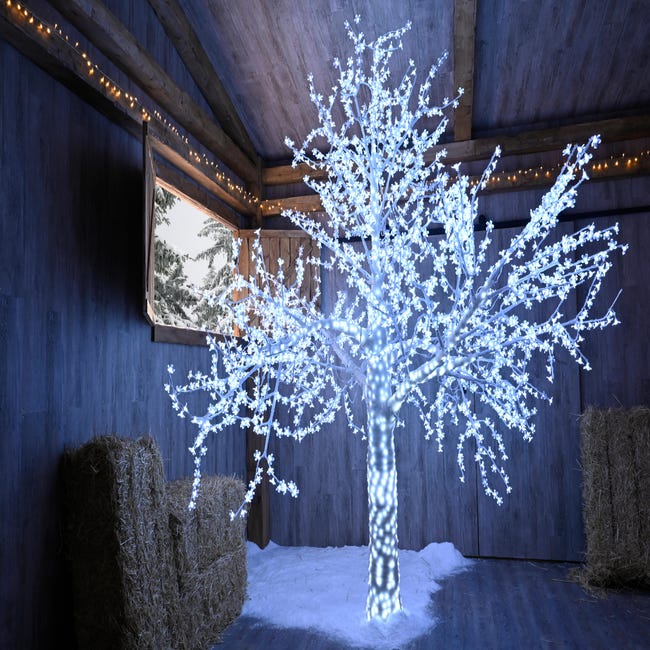 arquitecto Arriesgado lengua Almendro de Navidad exterior 2832 luces LED blanco 300x300 cm | Leroy Merlin