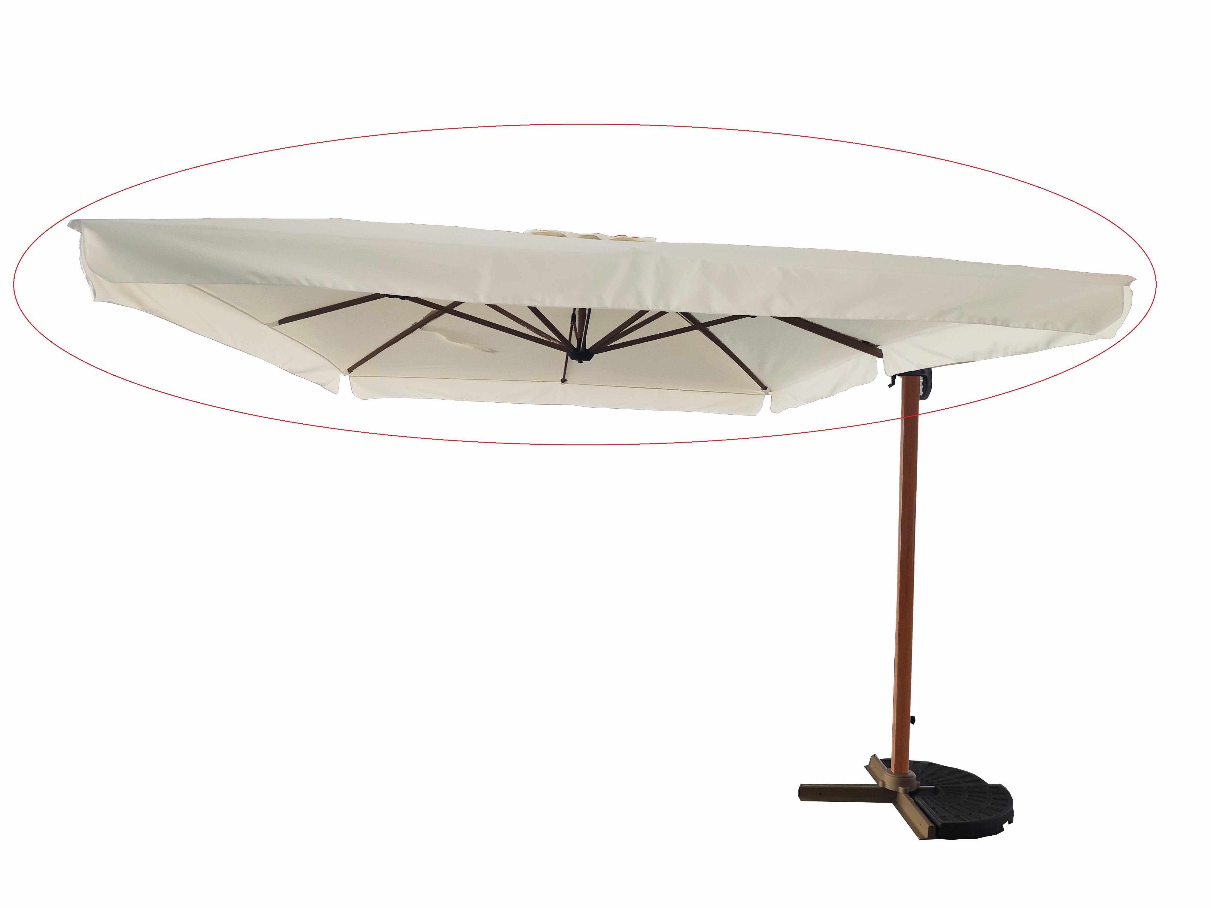 Toldo para parasol exc lagos de poliéster blanco de 394x299 cm