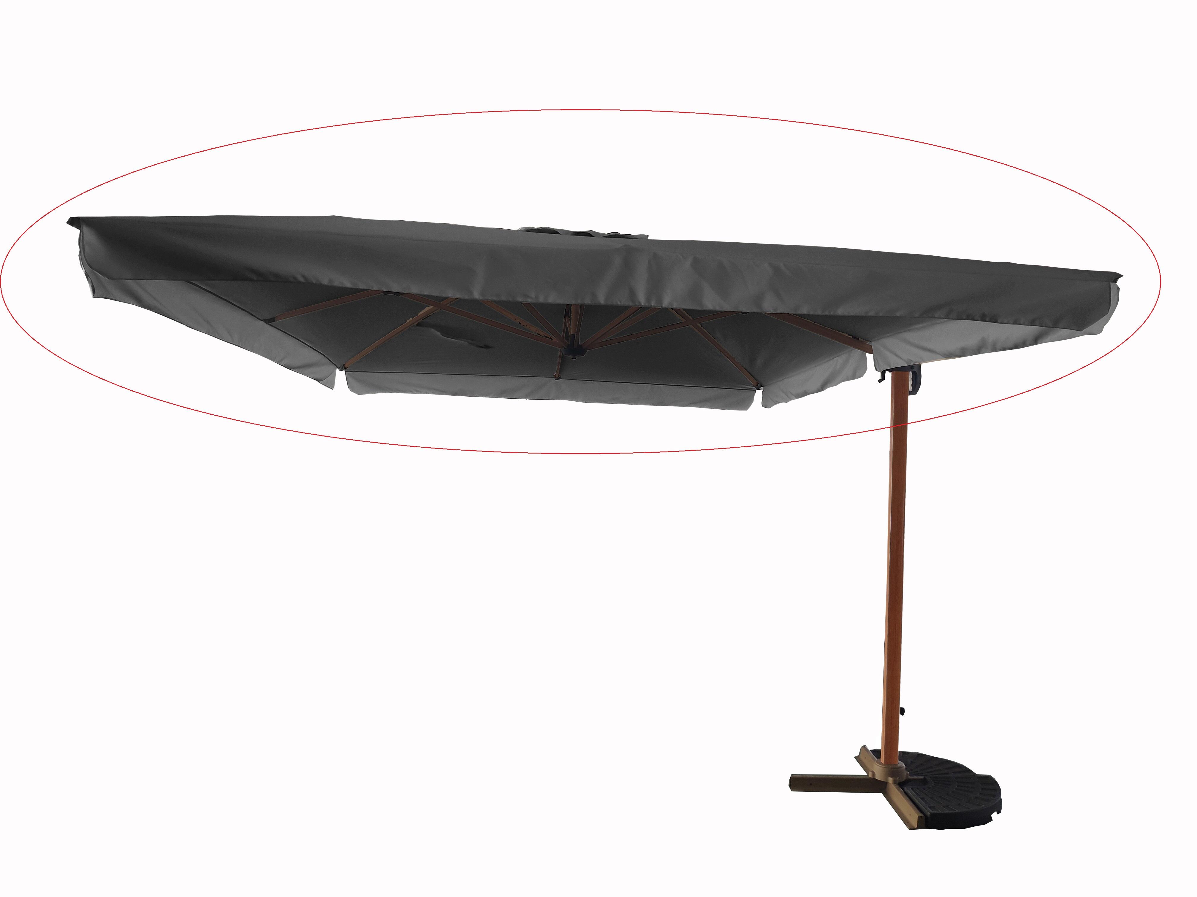 Toldo para parasol exc lagos de poliéster negro de 394x299 cm