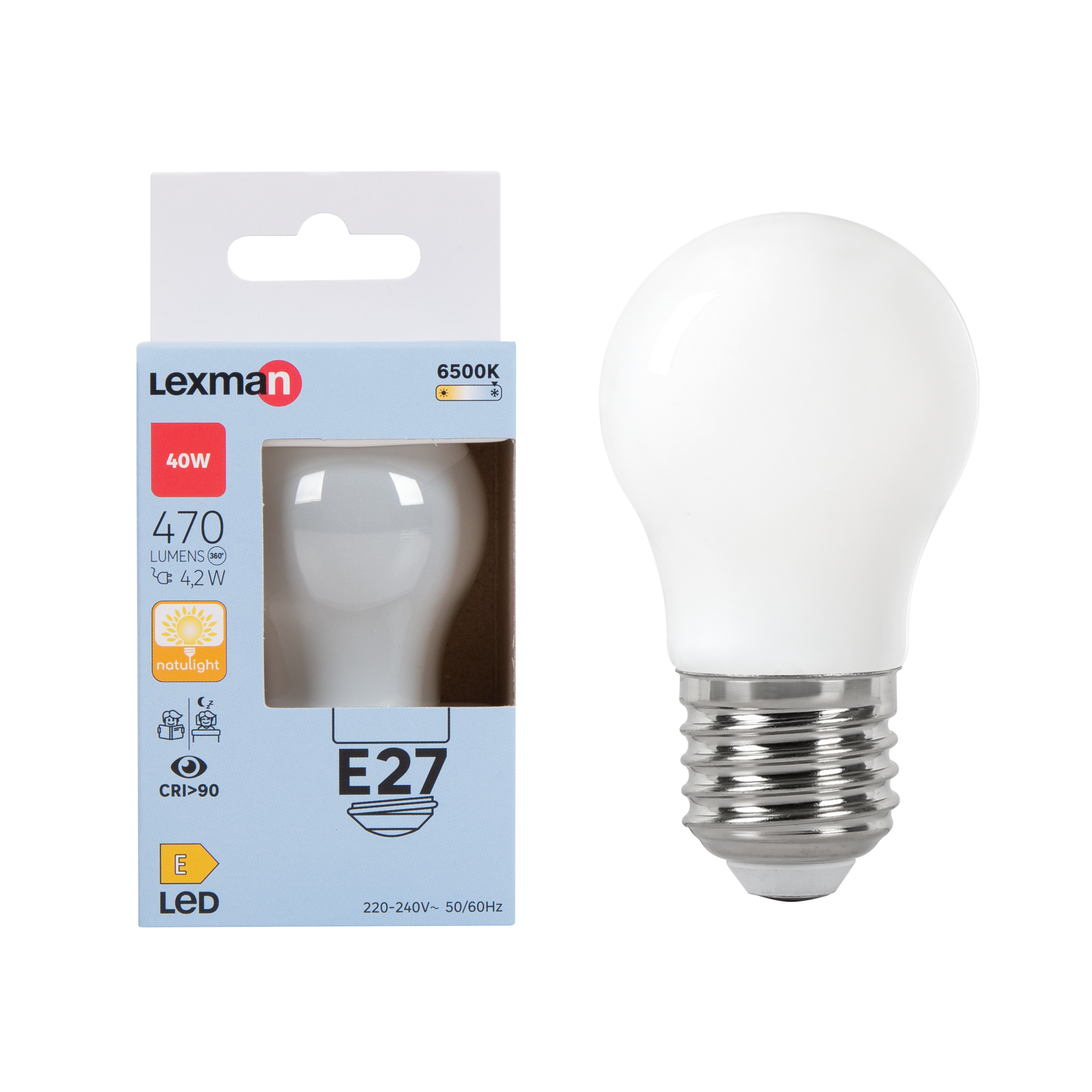 BOMBILLA LED ESFÉRICA FILAMENTO E27 470LM 45W LUZ CALIDA | Obramat