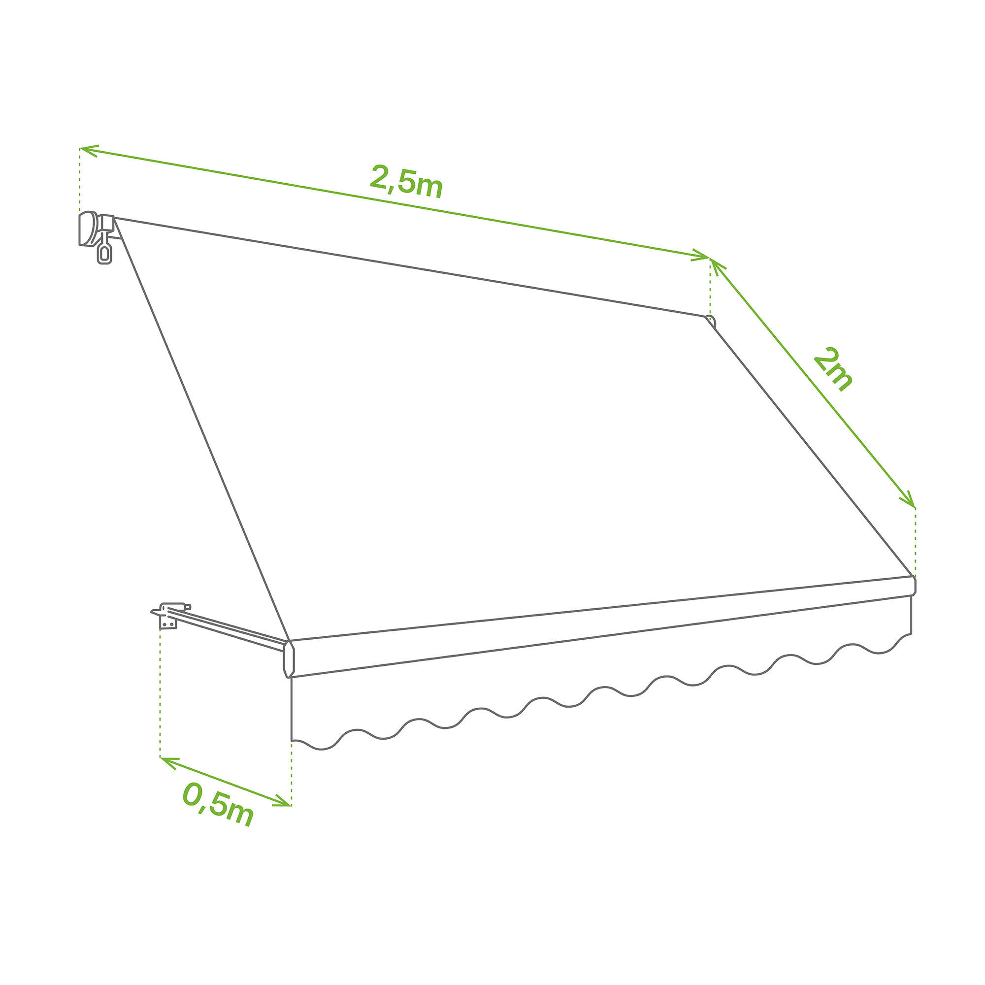 Estructura Para Toldo En Kit Kronos Balcón Blanco 3x2.5 M | Leroy Merlin