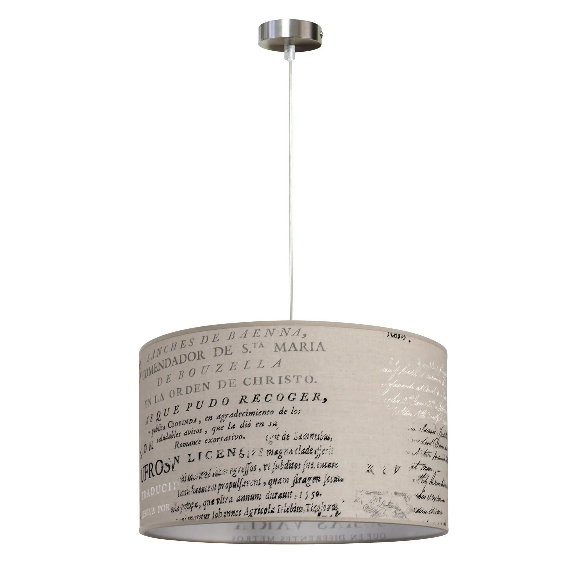 Lámpara de techo manuscrito 1 luz e27 beige 40 cm de diámetro