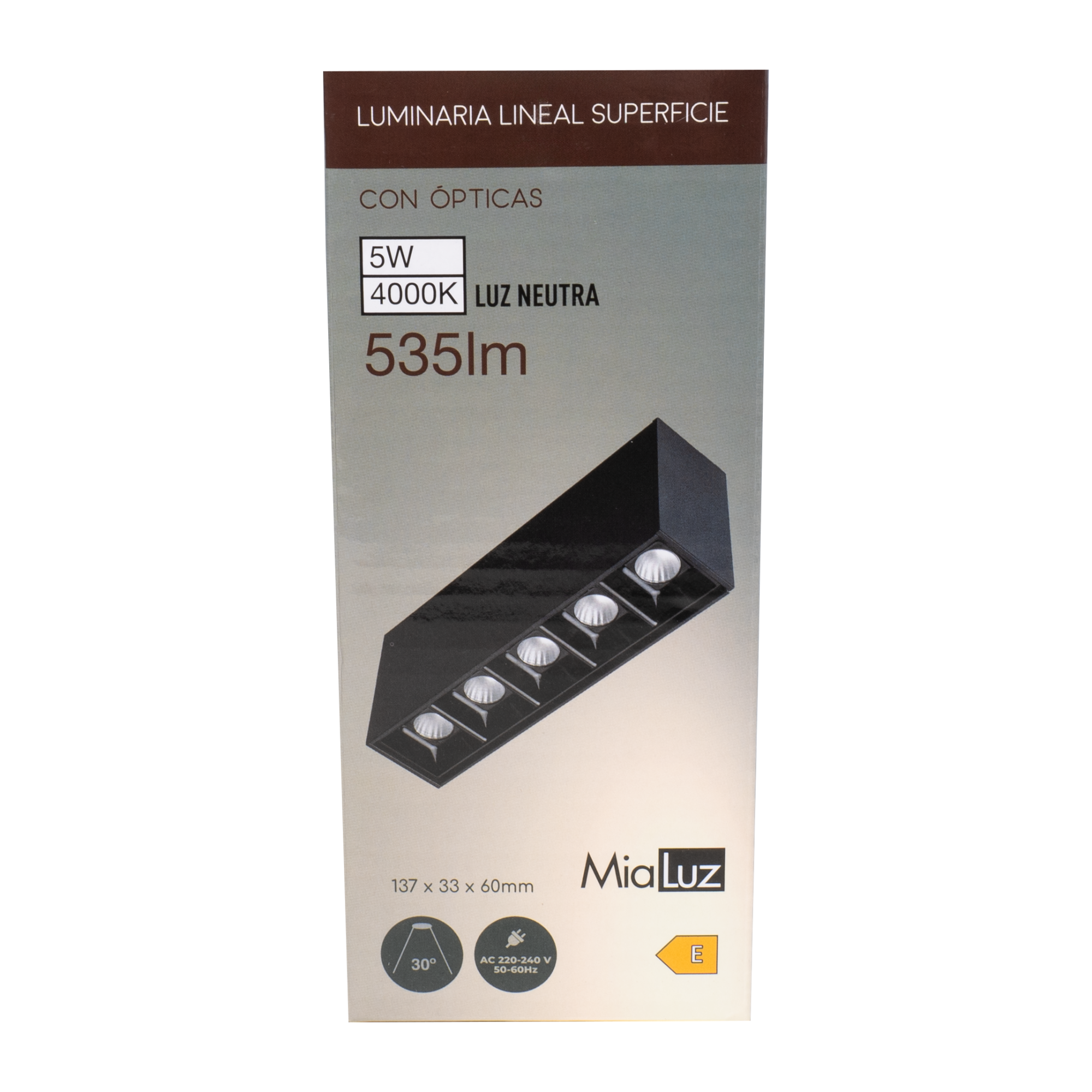 Downlight superficie lineal alverlamp cuadrado negro 485 lm 14 cm