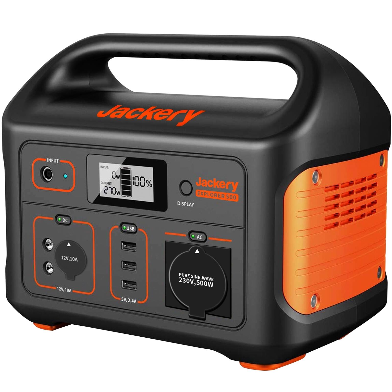 Batería para energía solar jackery explorer 500eu de 21.6ah y 12-24v
