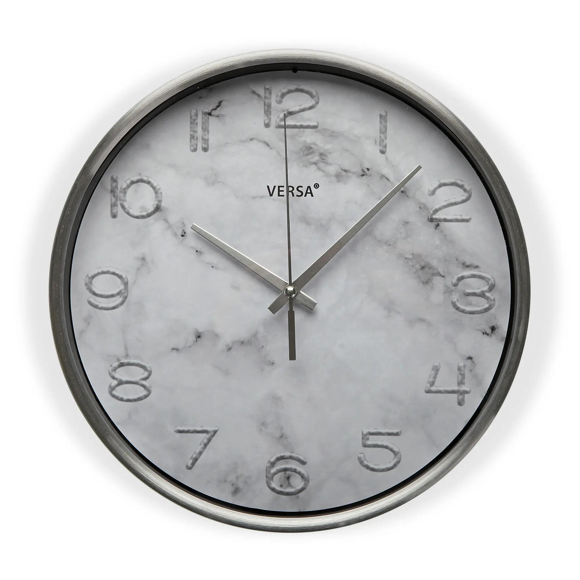 Reloj de pared redondo aluminio blanco de 25.2 cm