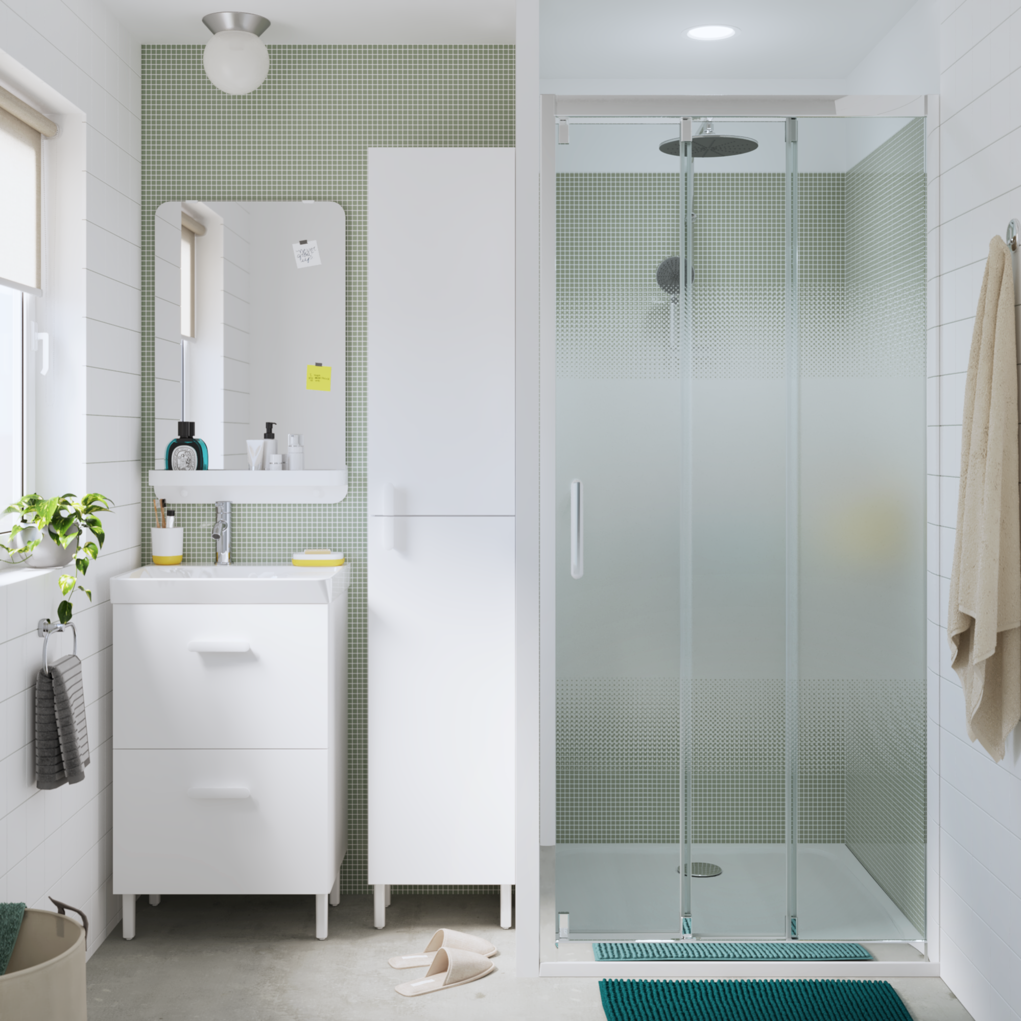 Mampara corredera easy serigrafiado perfil cromado 100 cm de la marca Sin marca Mampara corredera easy serigrafiado perfil cromado 100 cm de la marca Sin marca