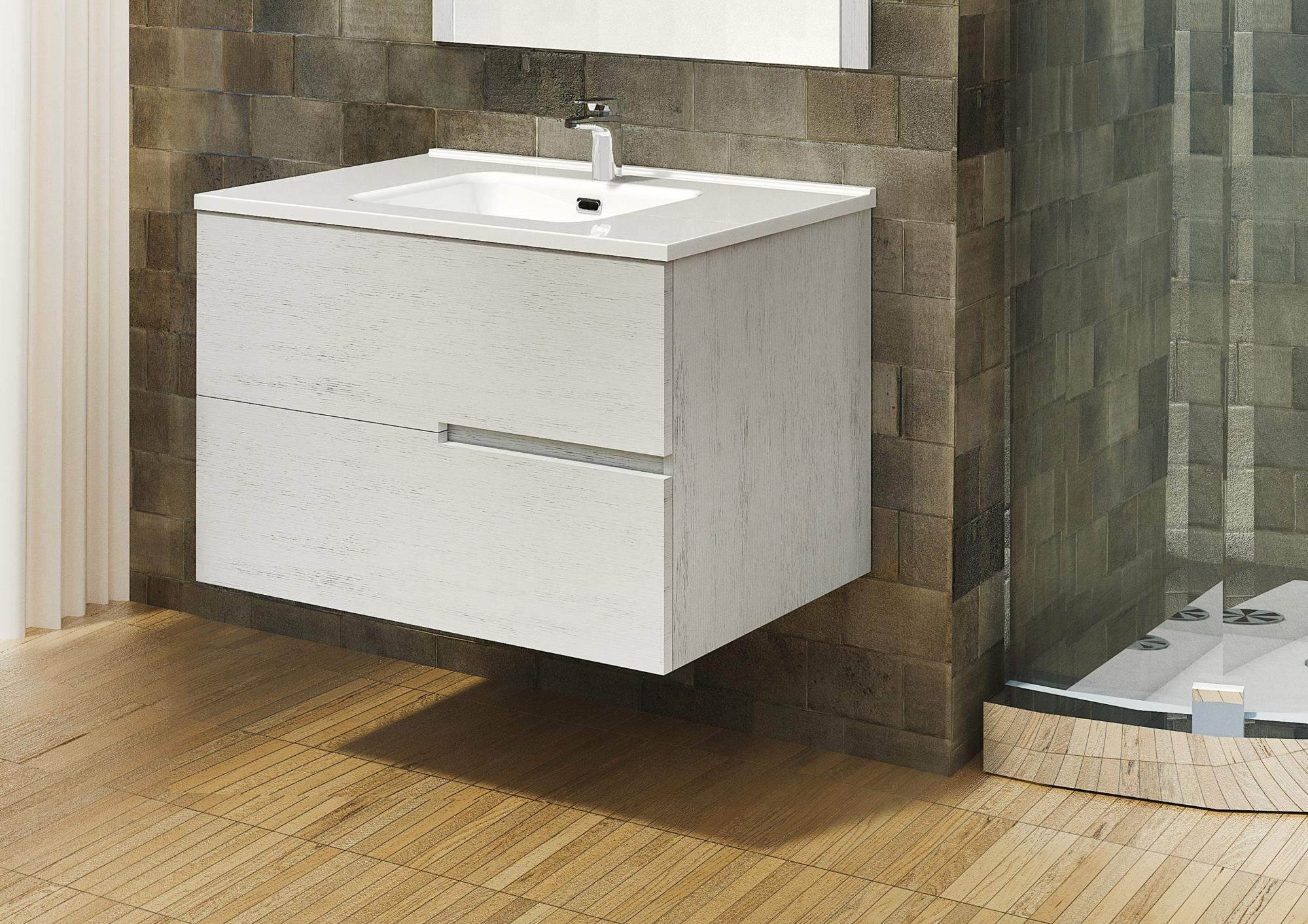 Mueble de baño con lavabo Alda gris 80x45 cm Leroy Merlin