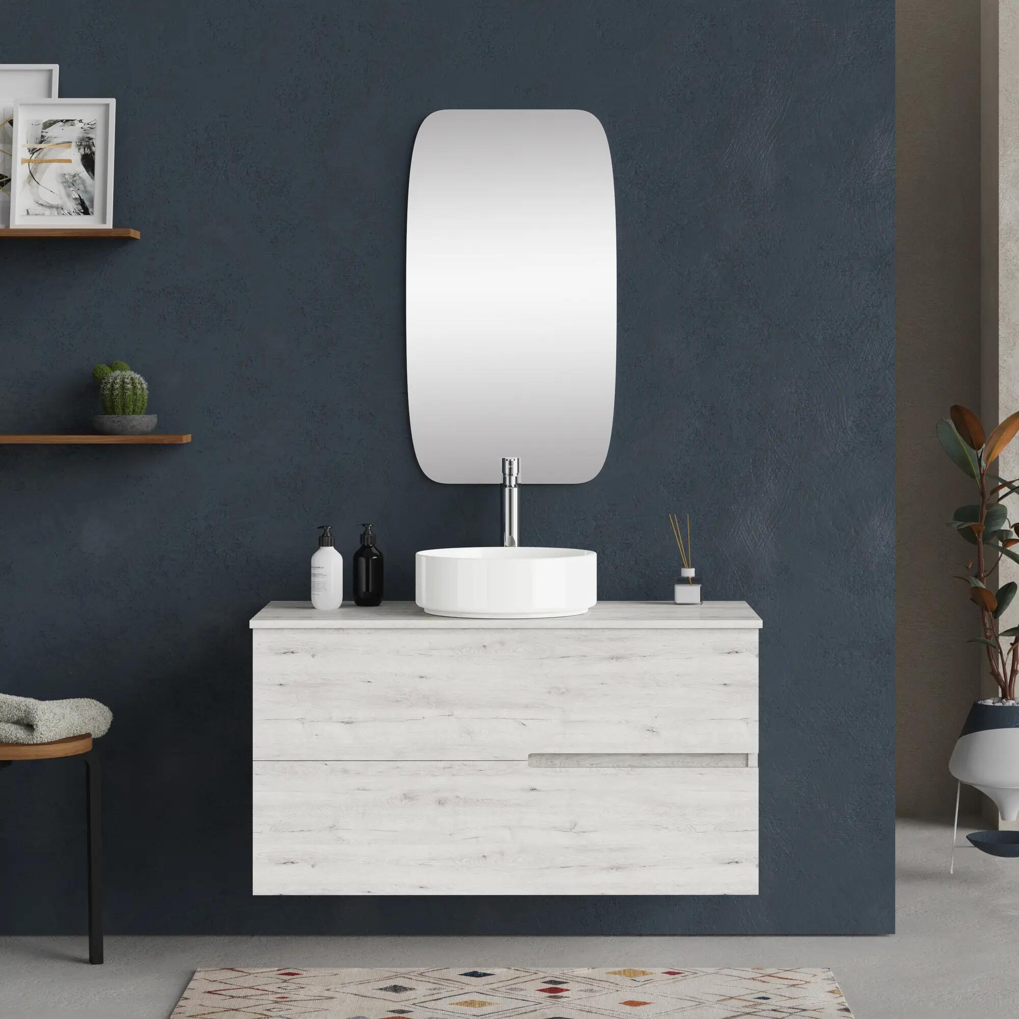 Mueble de baño con lavabo alda gris 100x45 cm