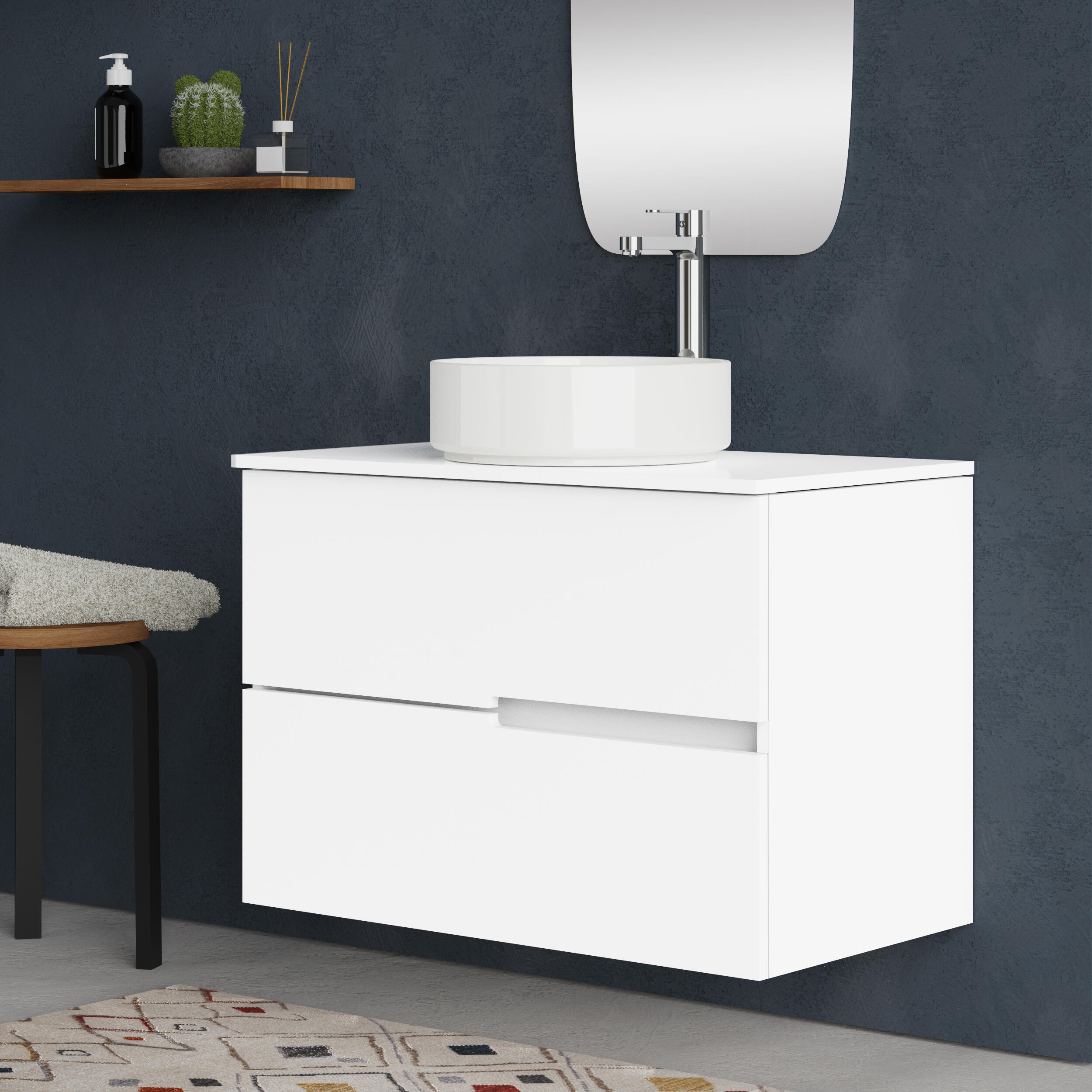 Mueble de baño con lavabo alda blanco 90x45 cm