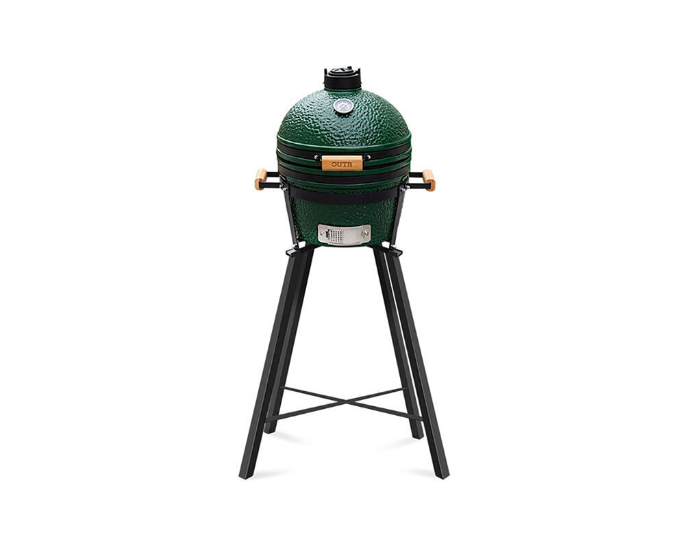 Barbacoa c/ pies kamado grill medium 40 verde outr para carbón 32,5 cm diam.