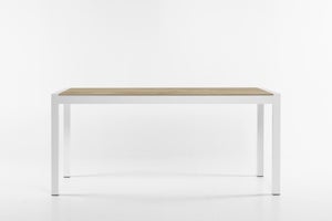 Mesa jardín extensible aluminio blanco 160/80x80 cm y polywood - Osaka