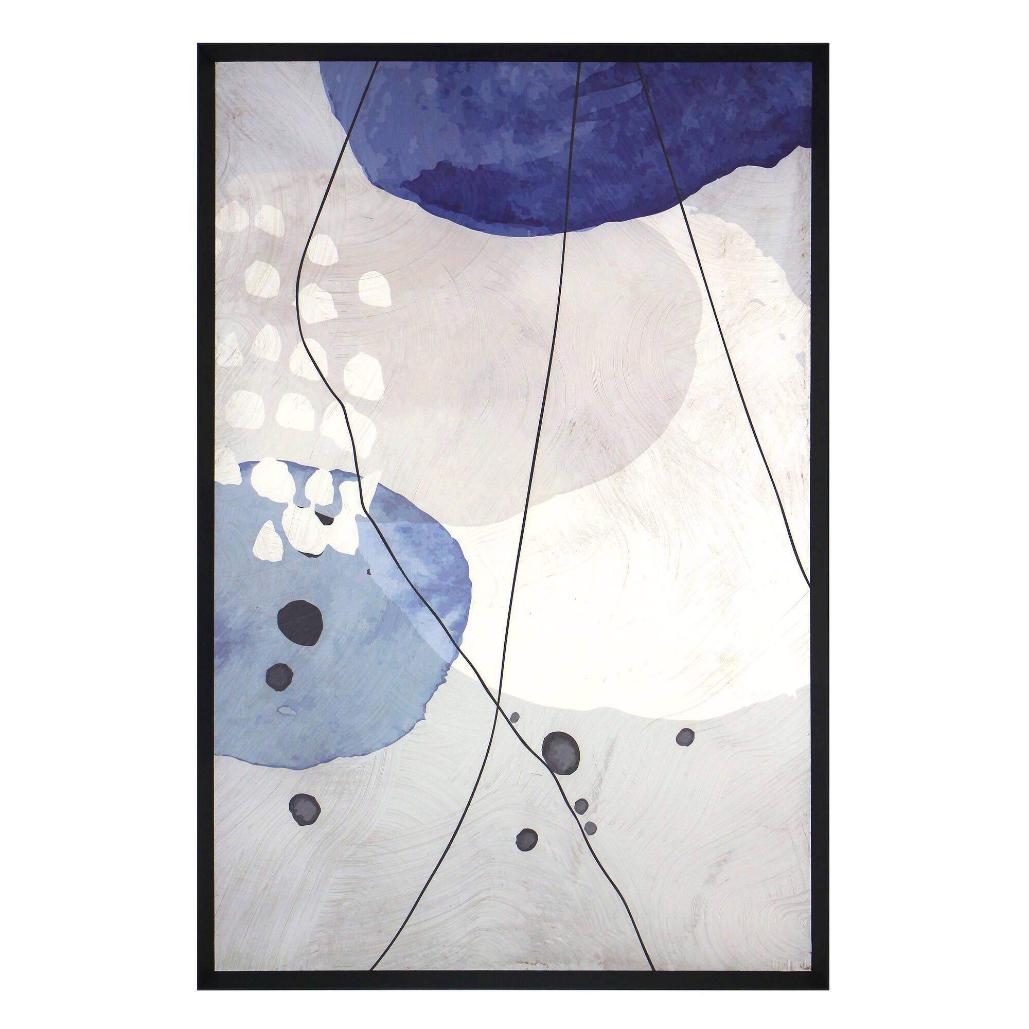 Cuadro impreso con marco abstracto azules recuart 502 70 cm x 100 cm