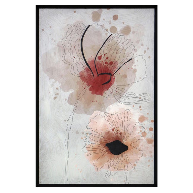 Cuadro impreso con marco Flor beige Recuart 508 70 cm x 100 cm