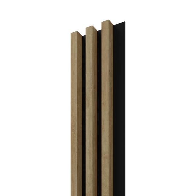 Revestimiento de pared palillería color roble/negro 119x59,6 cm, Leroy  Merlin