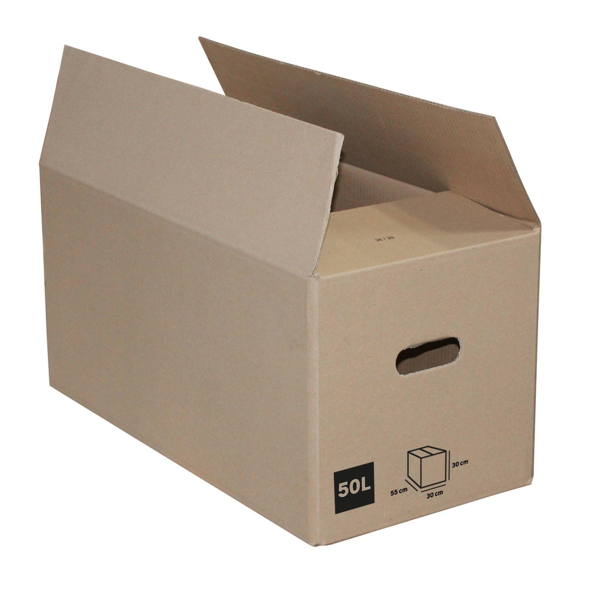 Caja de mudanza de 30x30x55 cm y carga máx. 10 kg