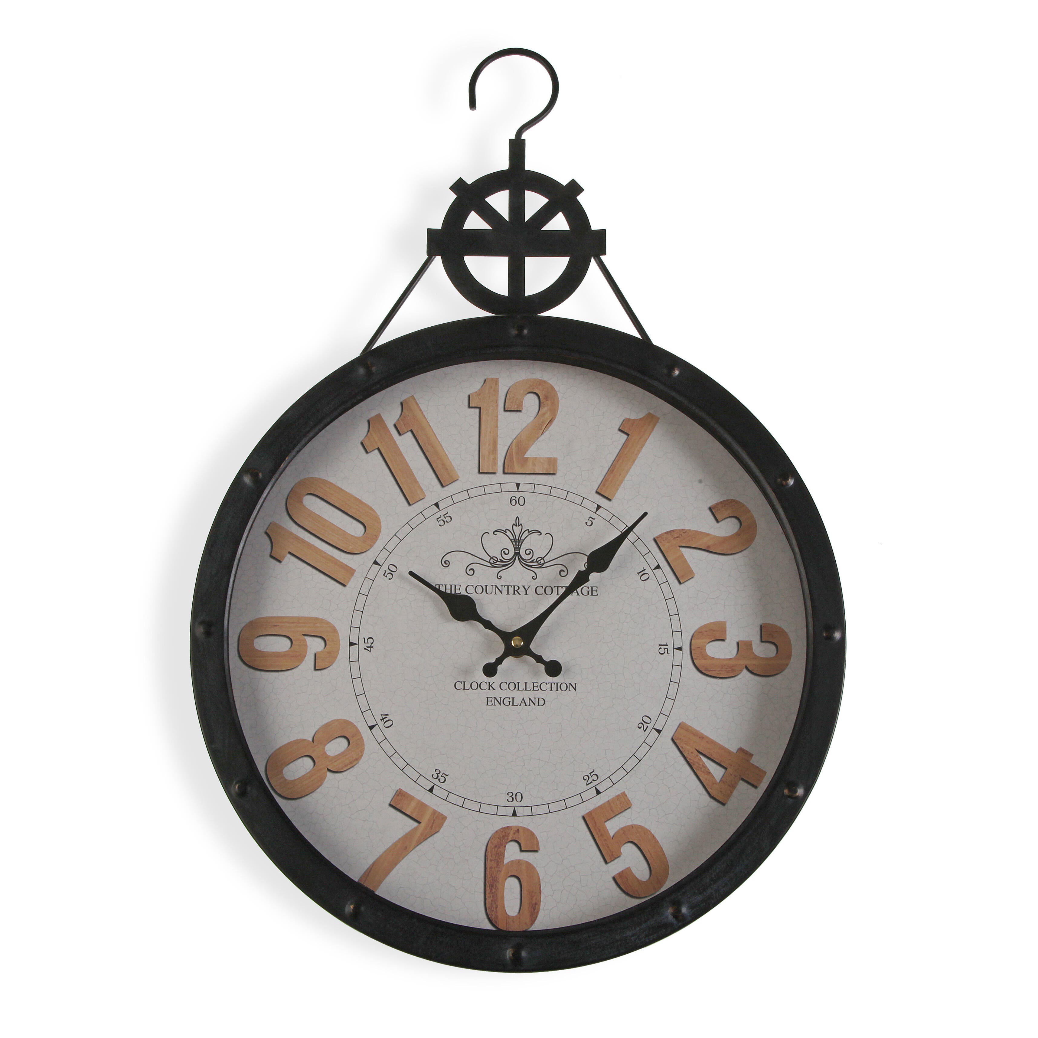 Reloj de pared redondo blanco metal crown de 40.5 cm