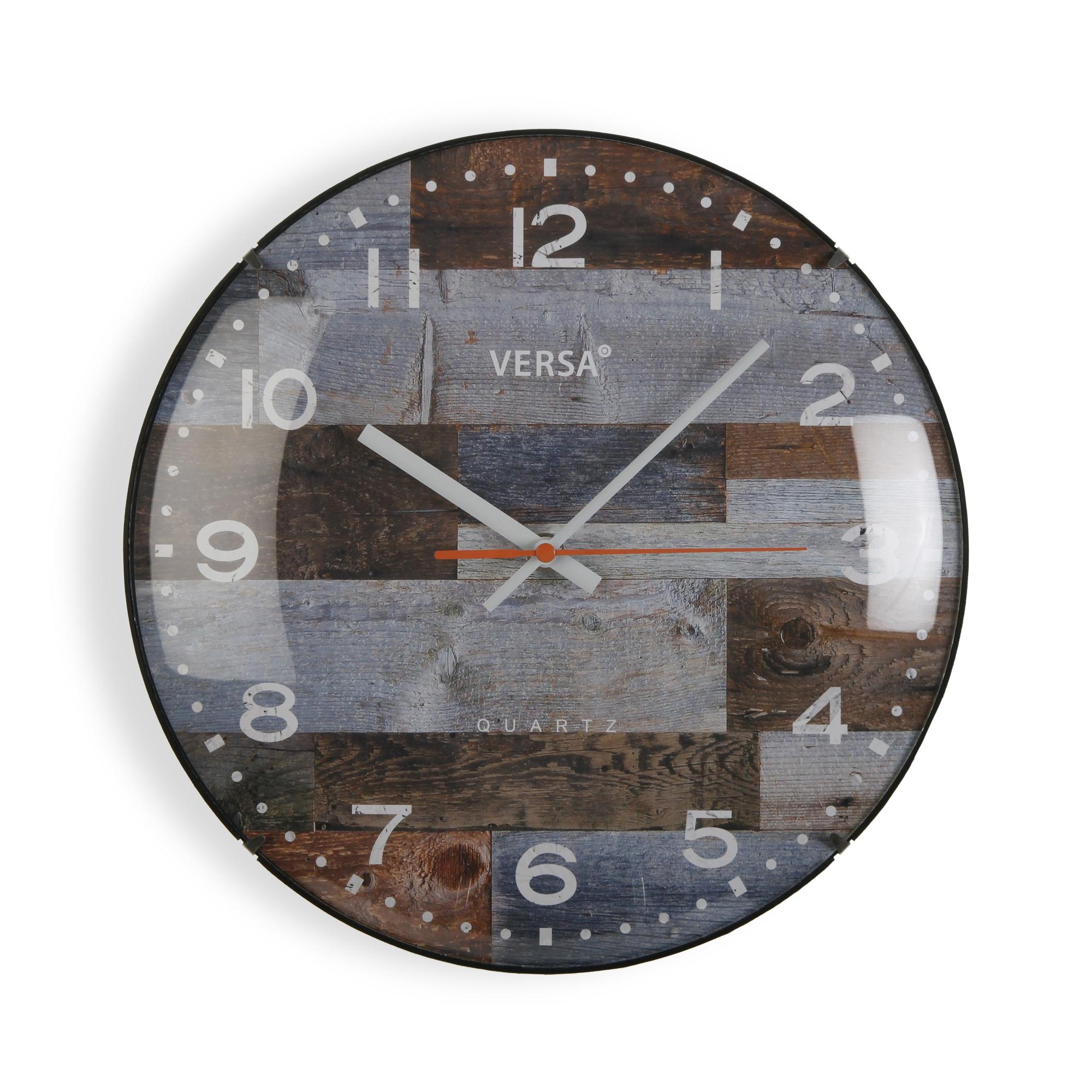 Reloj de pared redondo clásico azul de 31 cm