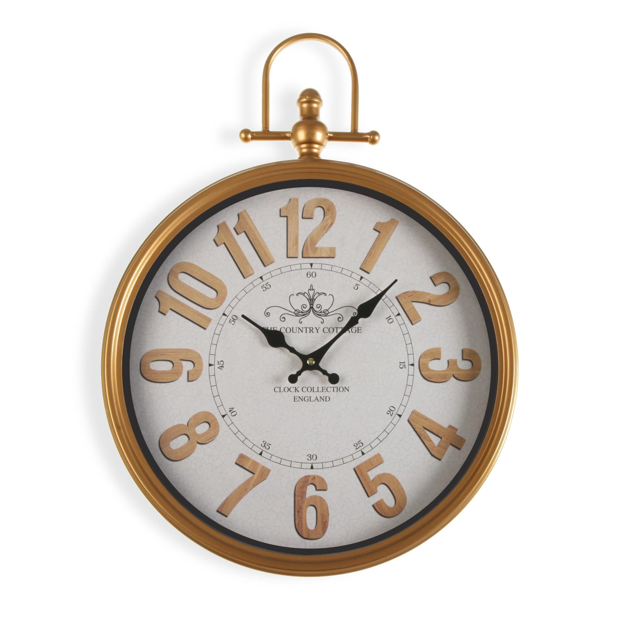 Reloj de pared redondo metal crown blanco de 54.5 cm