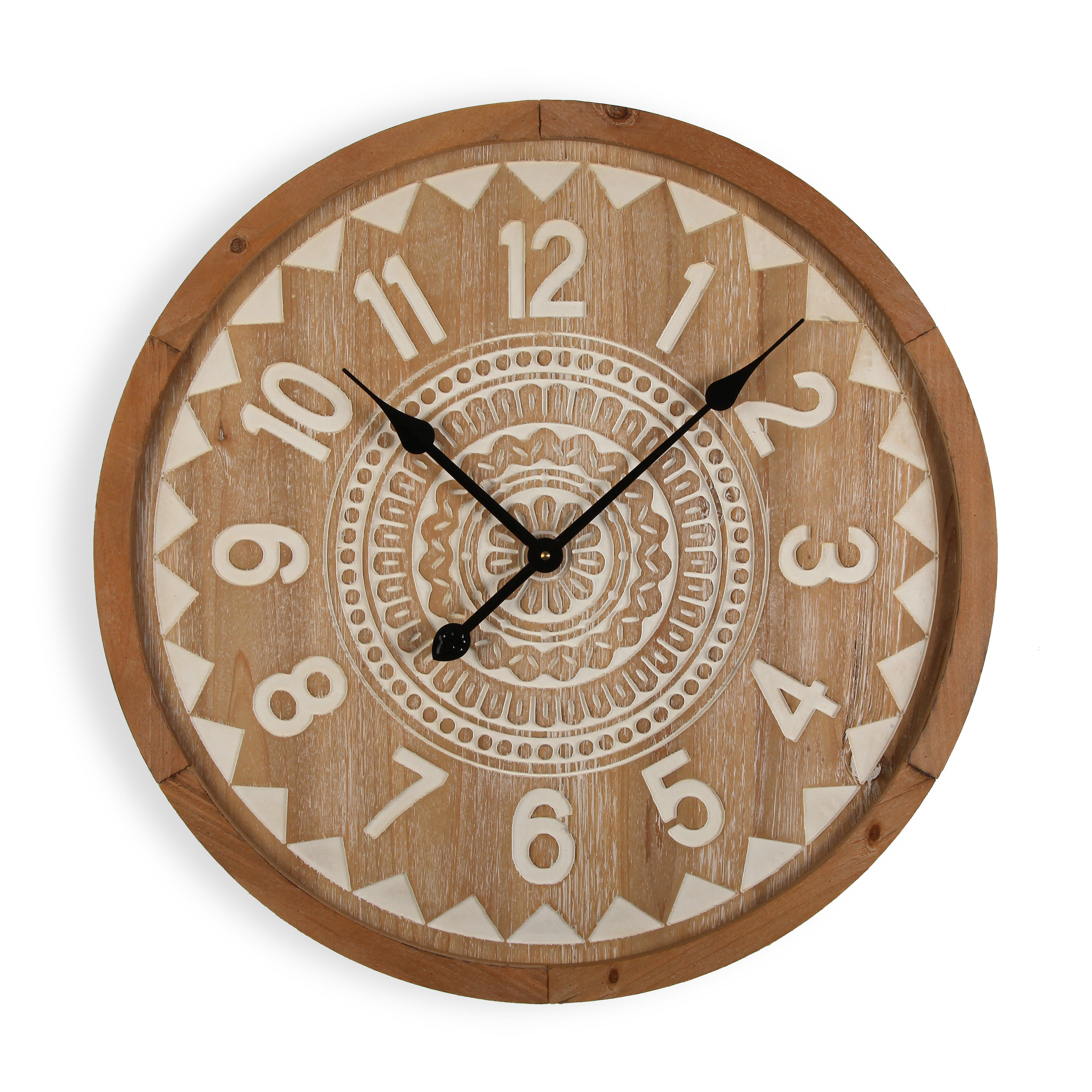 Reloj de pared redondo madera clásico versa de 60 cm