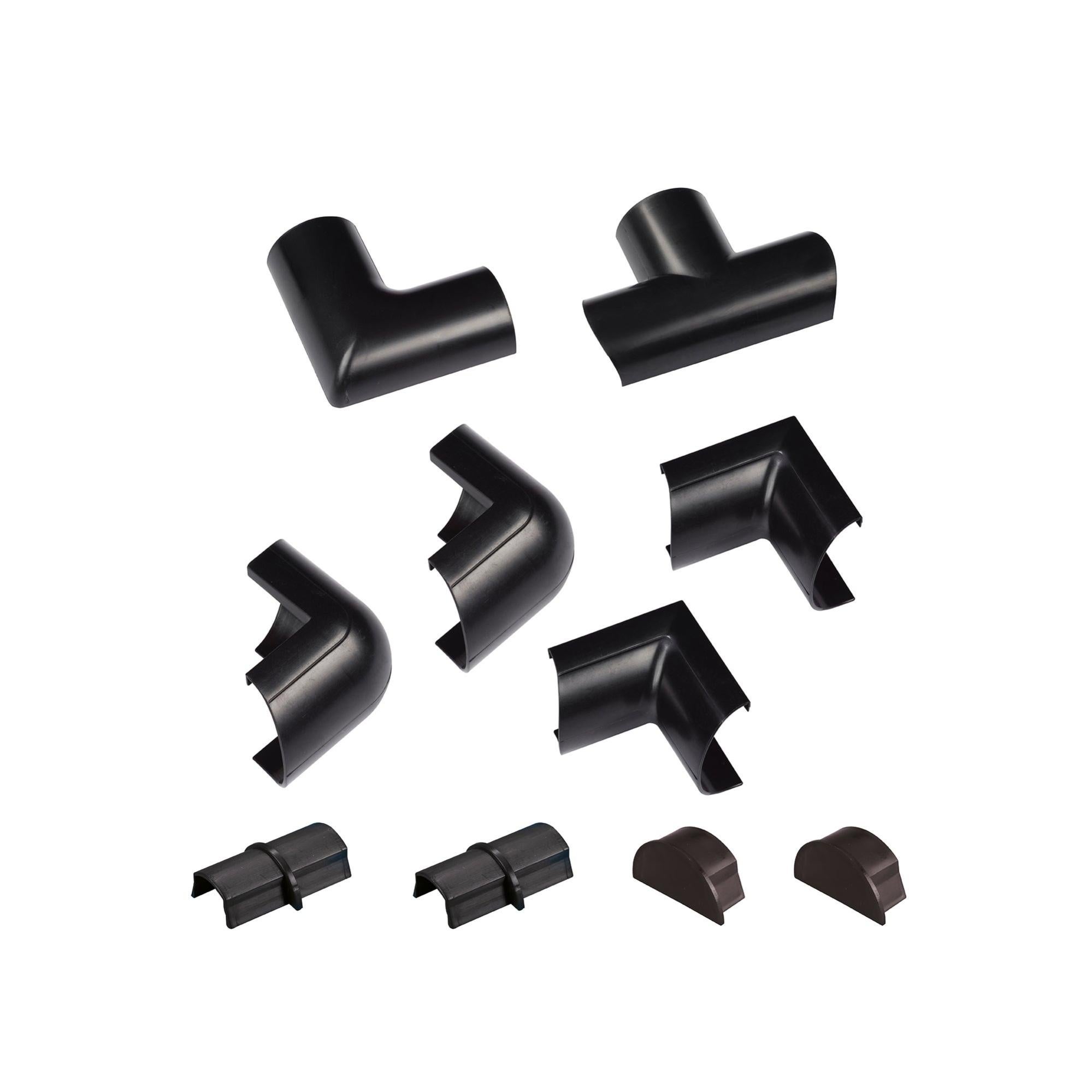Kit accesorios canaleta decorativa d-line semicircular 30x15 color negro