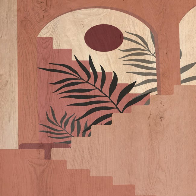 Cuadro sin marco wood art ml-architecture abstract 42 x 30 cm en