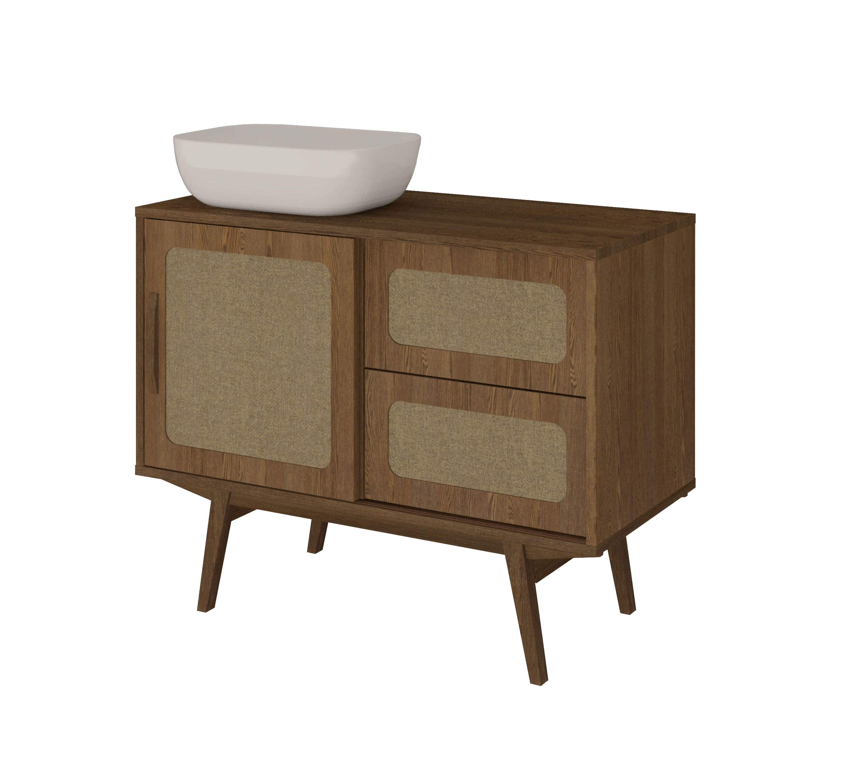 Mueble de baño con espejo indigo roble oscuro 100x46 cm