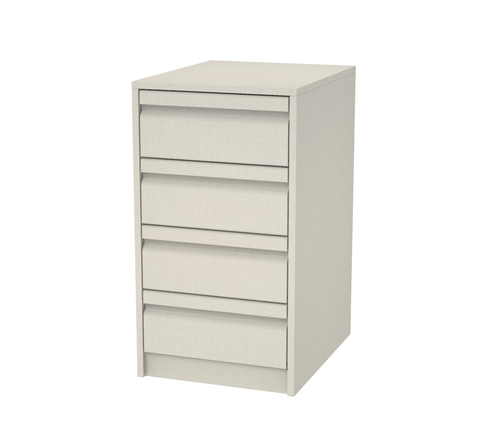 Cajonera de frente cerrado con uñero con 4 cajones de 40x72x45 cm