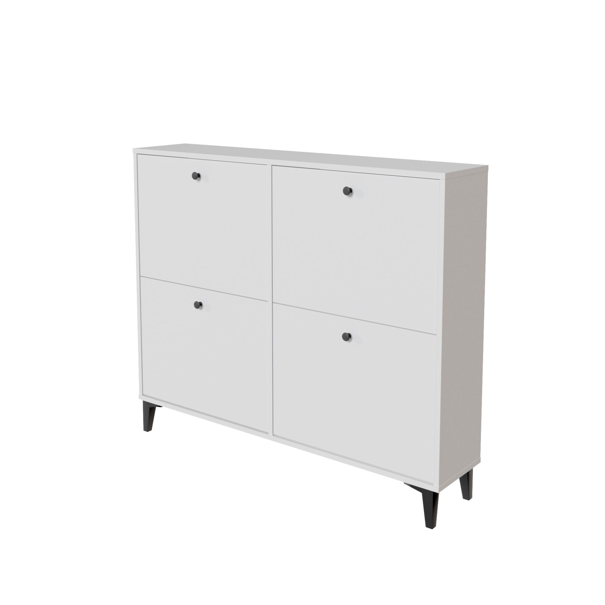 Zapatero Home Limia blanco para 16 pares de 117x97.3x24.6 cm