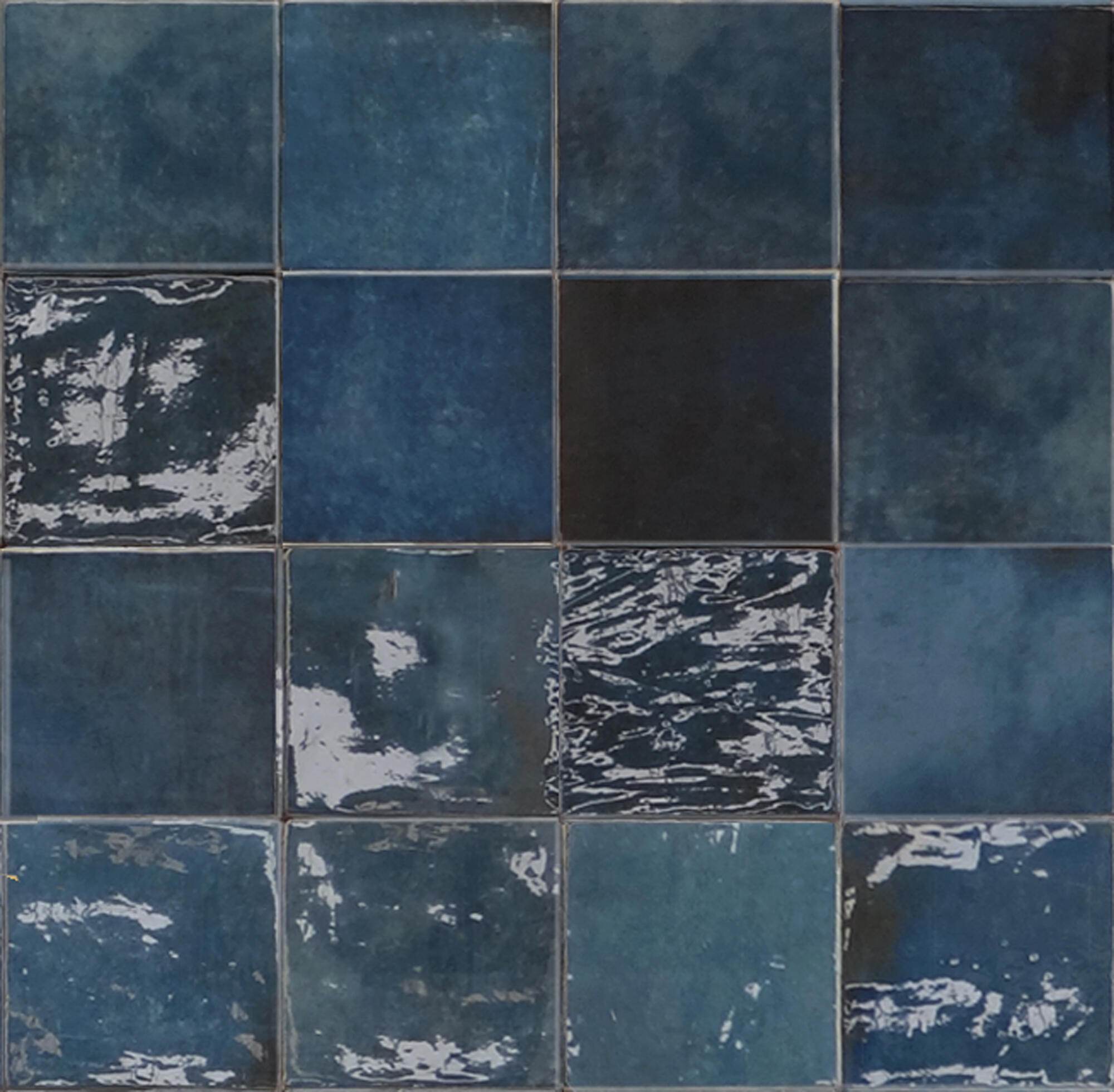 Azulejo cerámico argila efecto zellige azul 10x10 cm