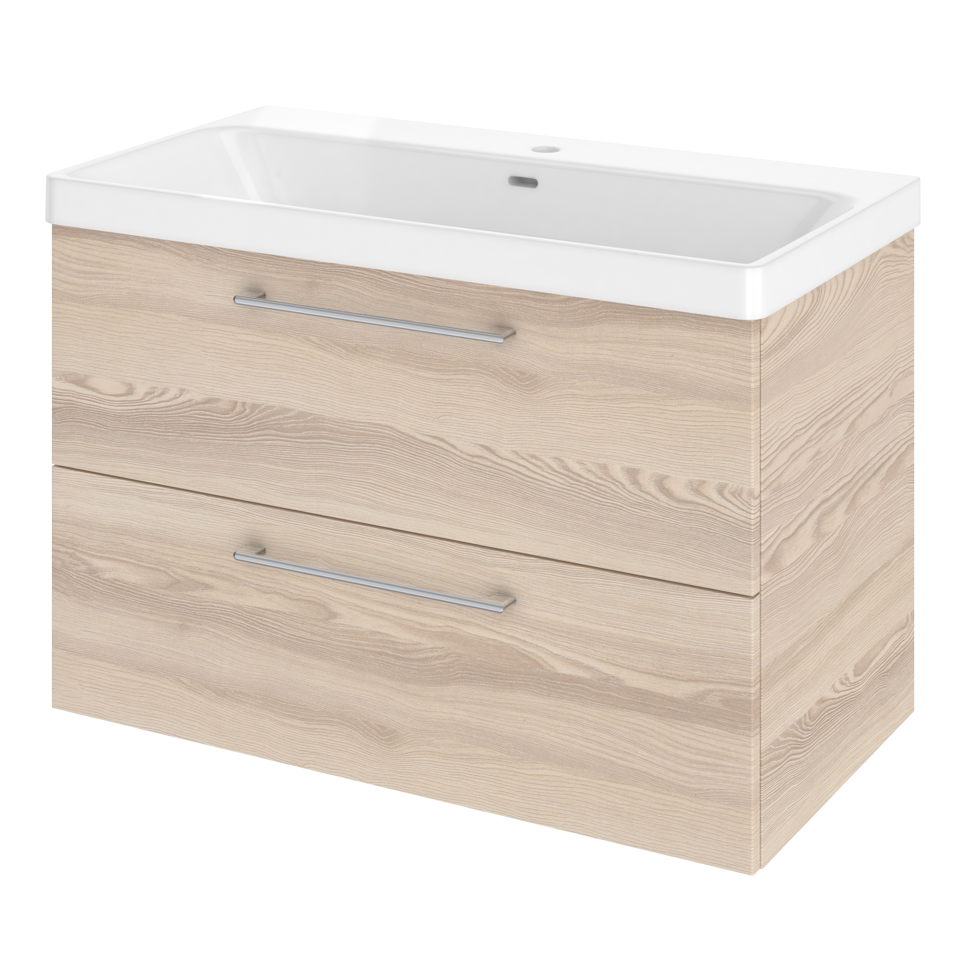 Pack de mueble de baño con lavabo remix roble claro 90x46 cm