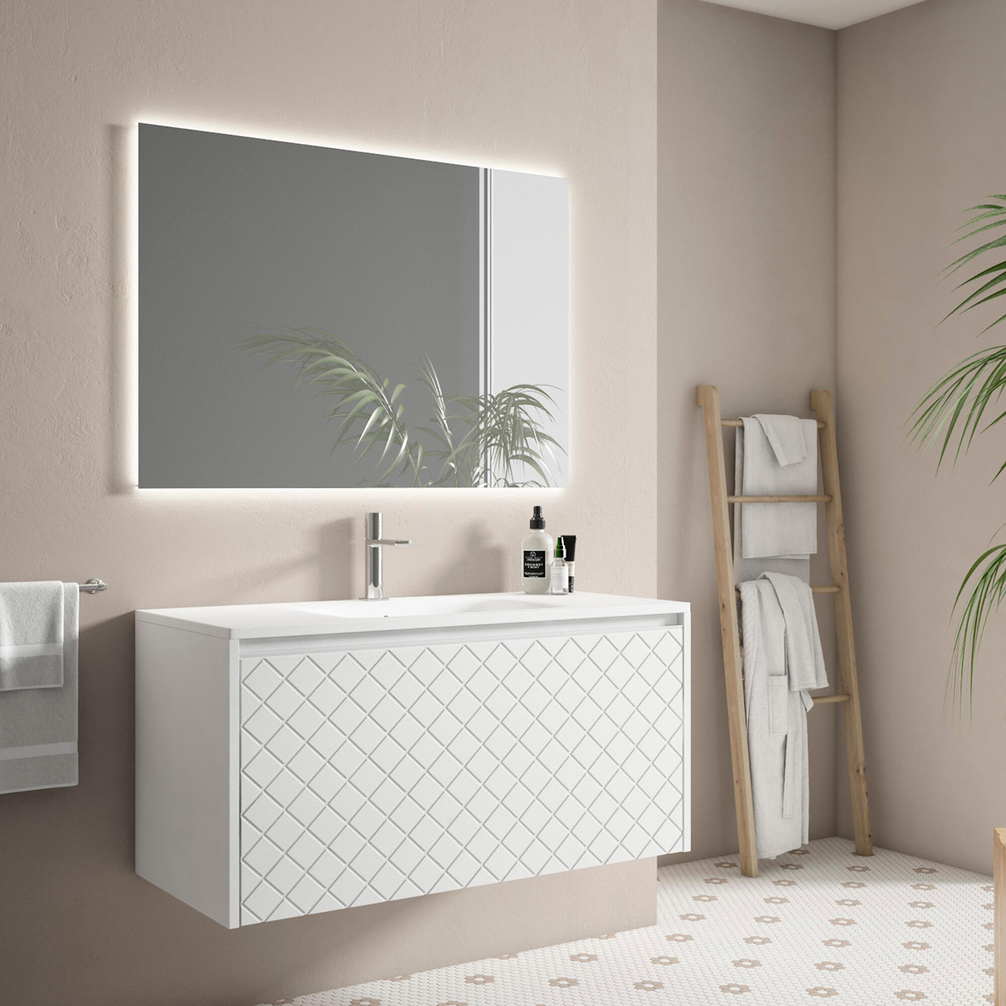 Espejo de baño con luz led retro , antivaho, táctil 80x60 cm