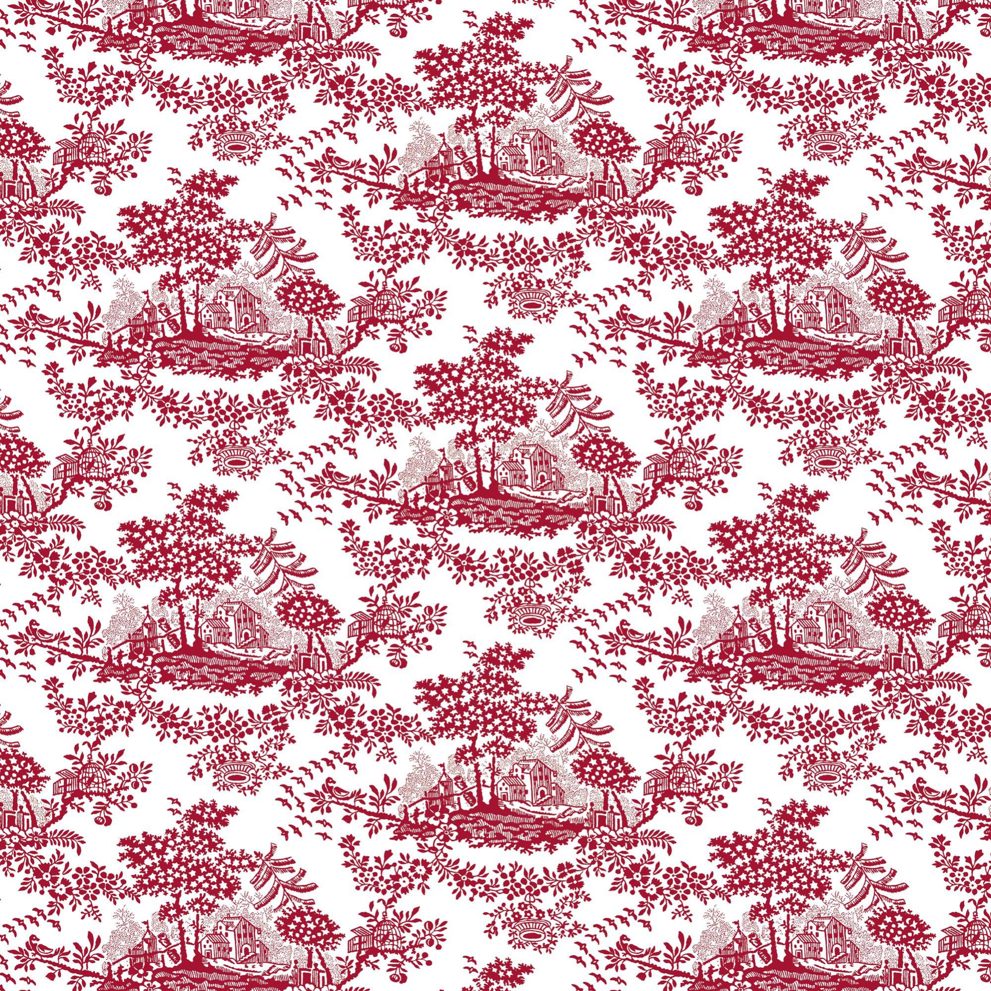 Tela al corte tapicería lino bryant rojo ancho 280 cm