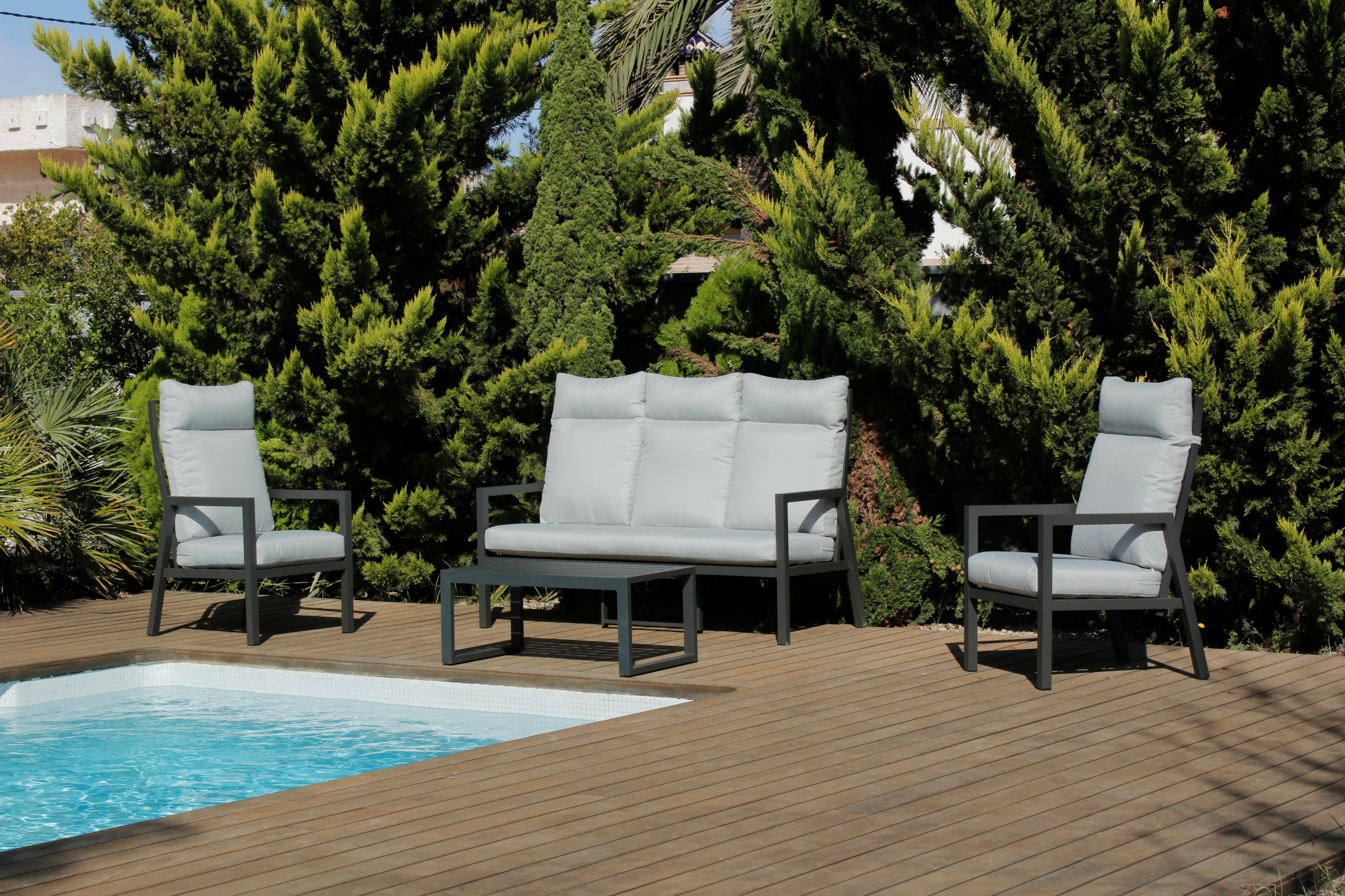 Set de jardín osorno de 5 plazas antracita