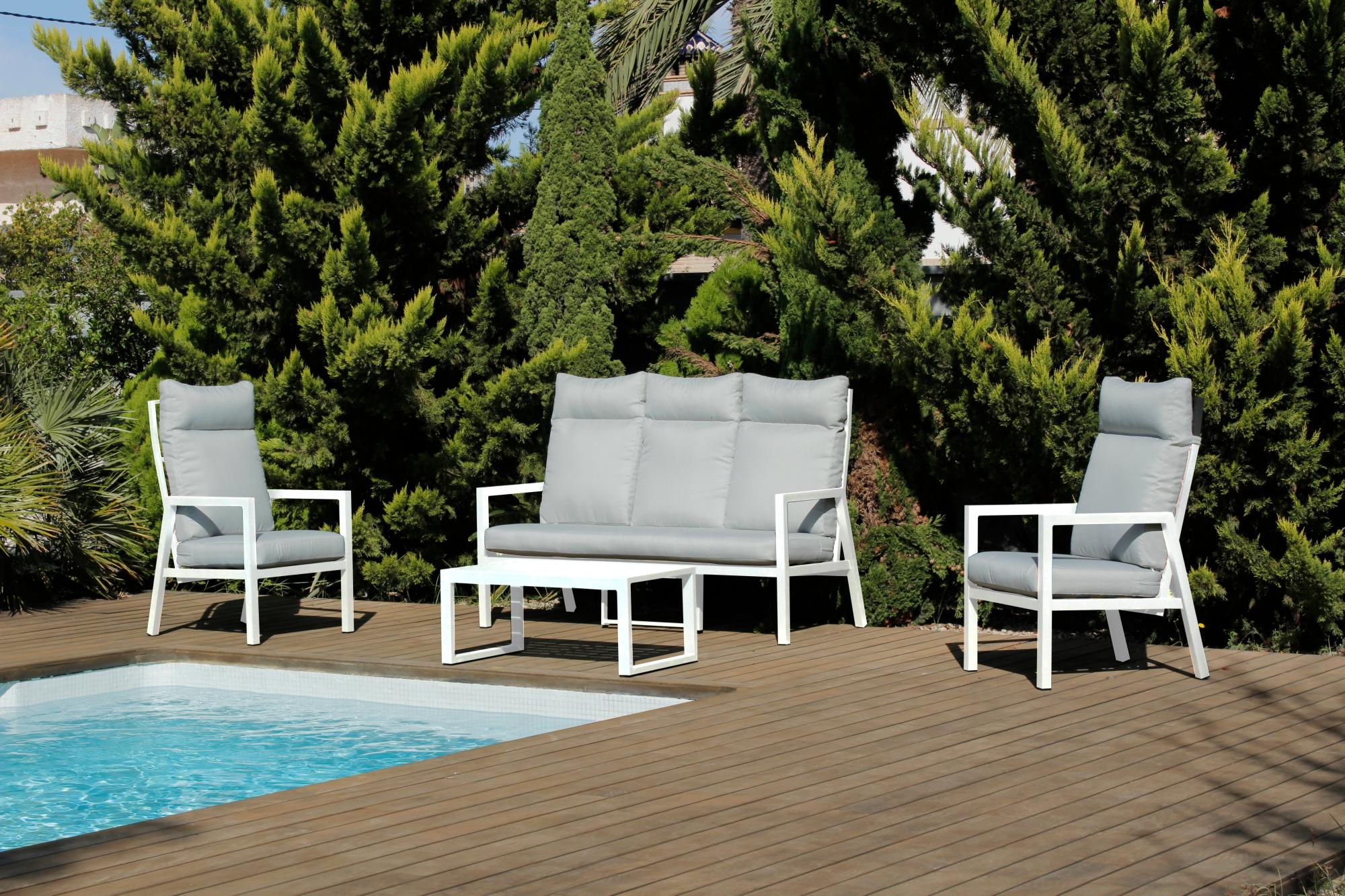 Set de jardín osorno de 5 plazas blanco