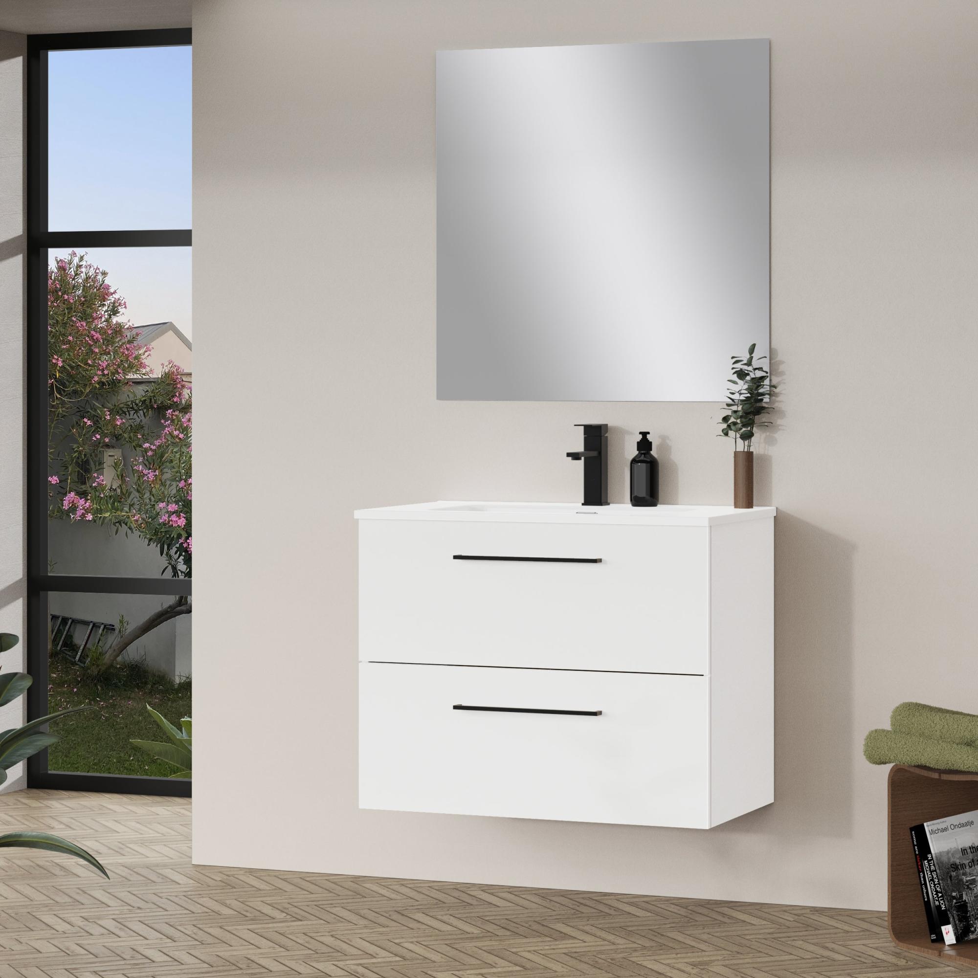 Mueble de baño con lavabo luna blanco 80x44.6 cm de la marca Sin marca