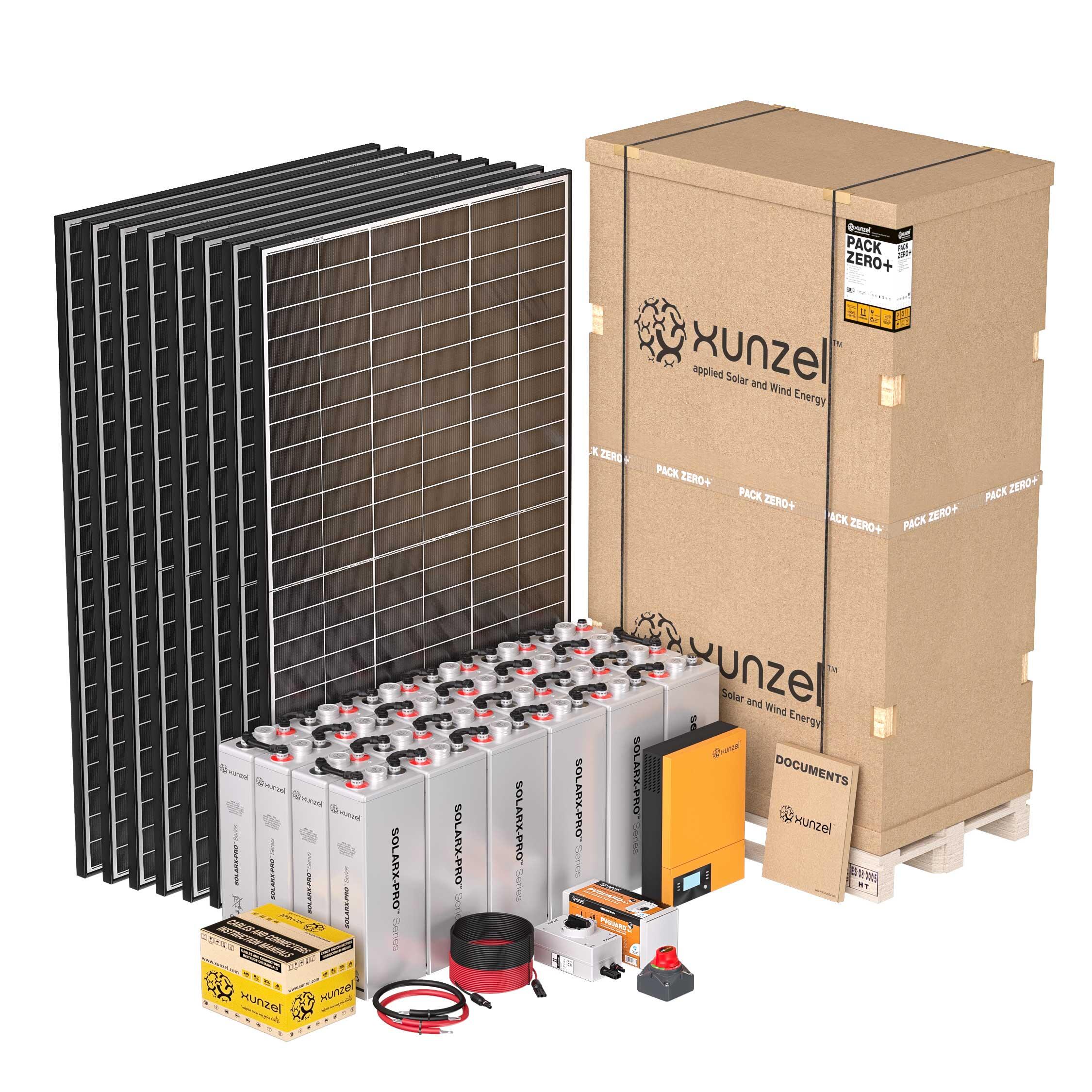 Kit solar pack zero+ xunzel6908ixs hasta 17kwh/d, batería 15kwh, inversor 5kw